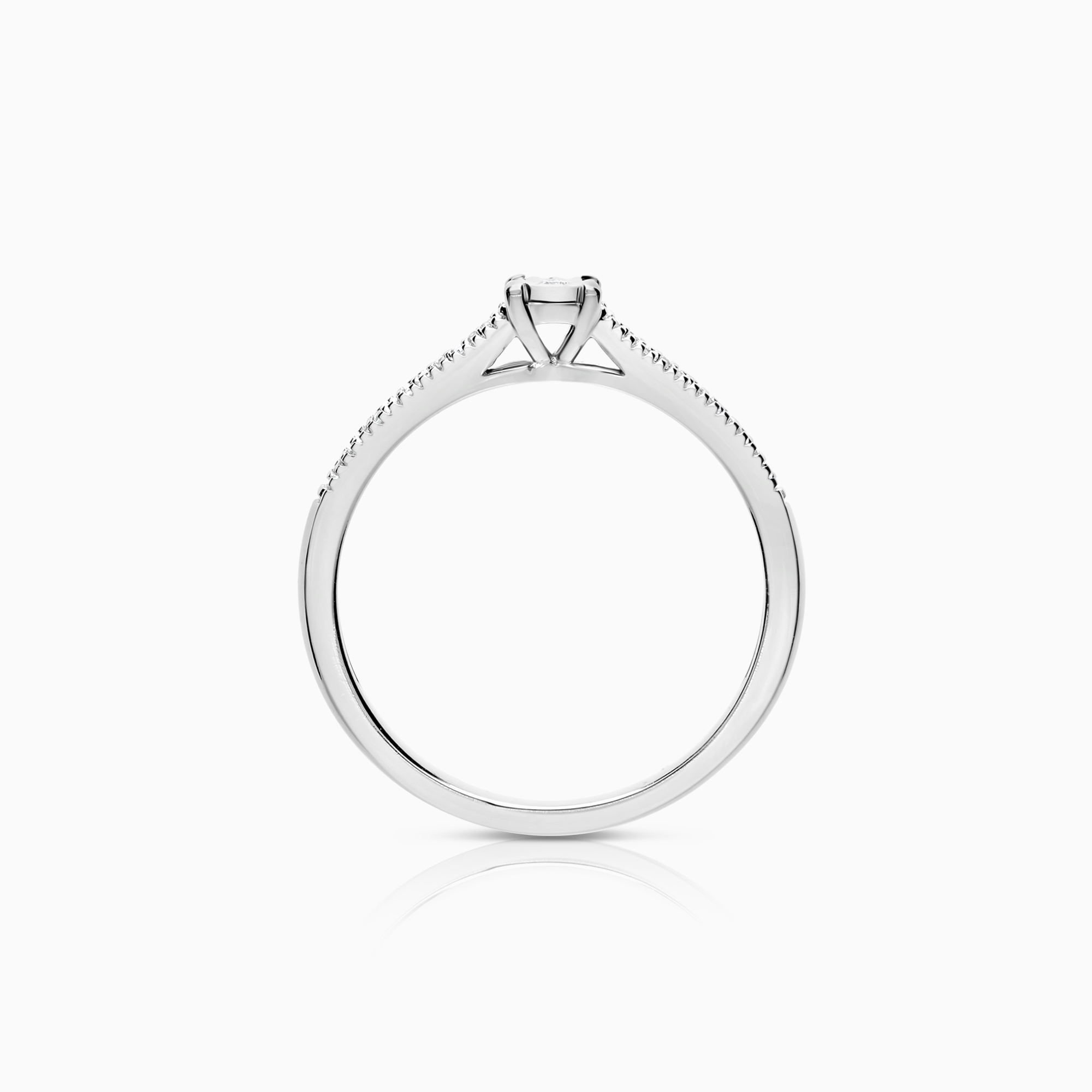 Sidestenring 0,12ct 18K hvitt gull