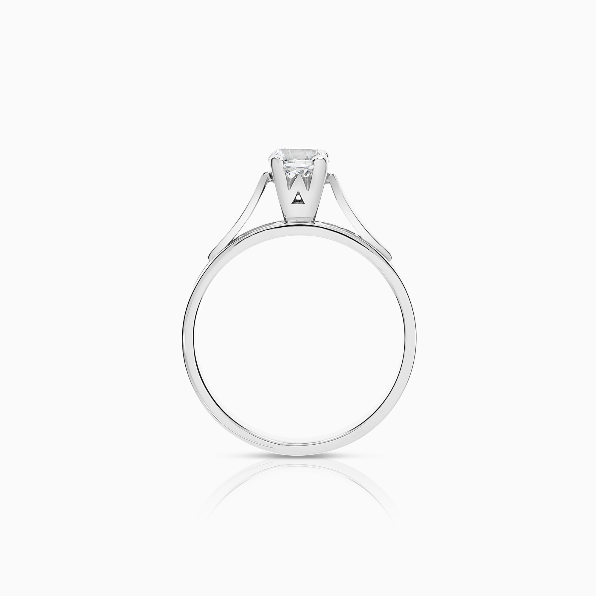 Solitärring med cubic 18K vitguld