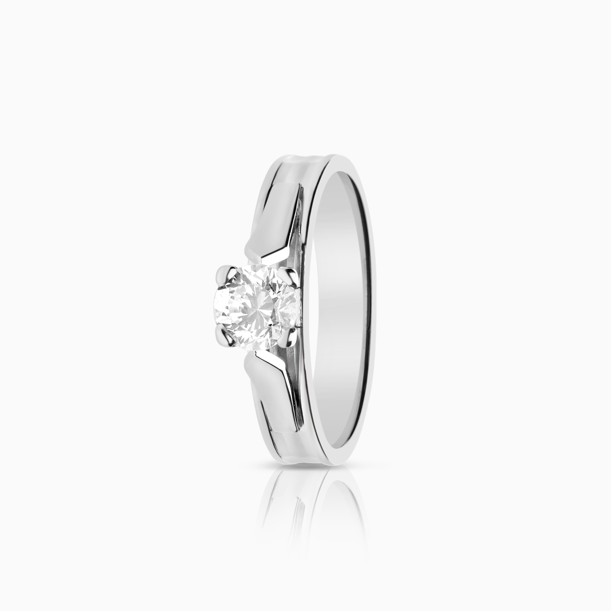 Solitärring med cubic 18K vitguld