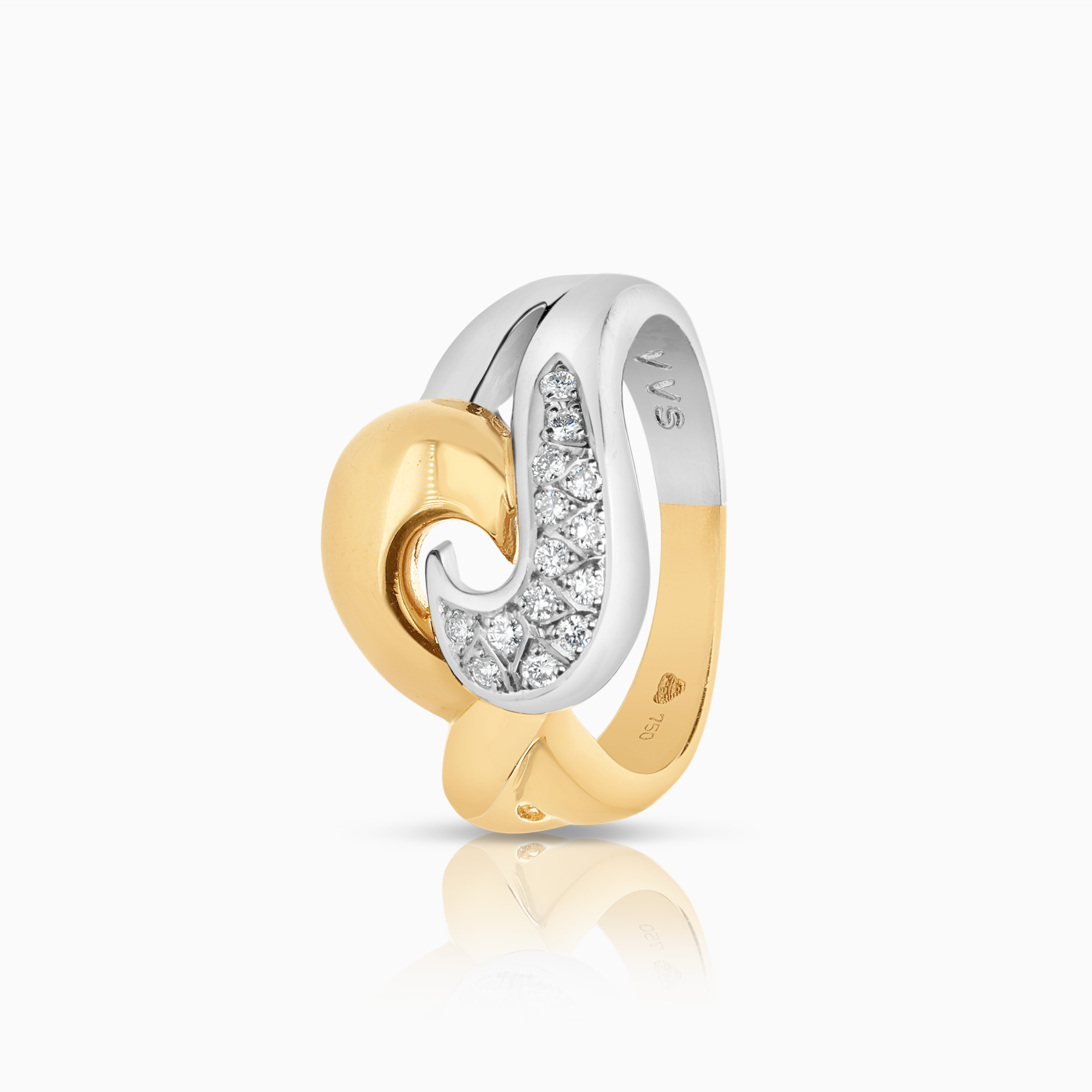 Diamantring 0,14ct 7,10g 18K guld vitguld