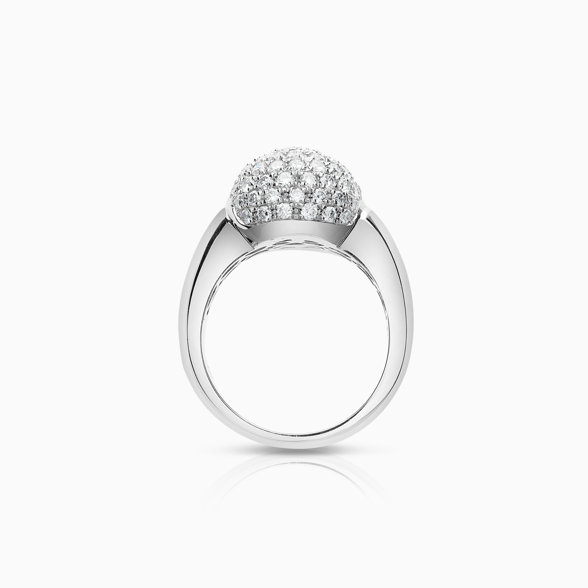 Diamond ring pavé 1.60ct 18K white gold