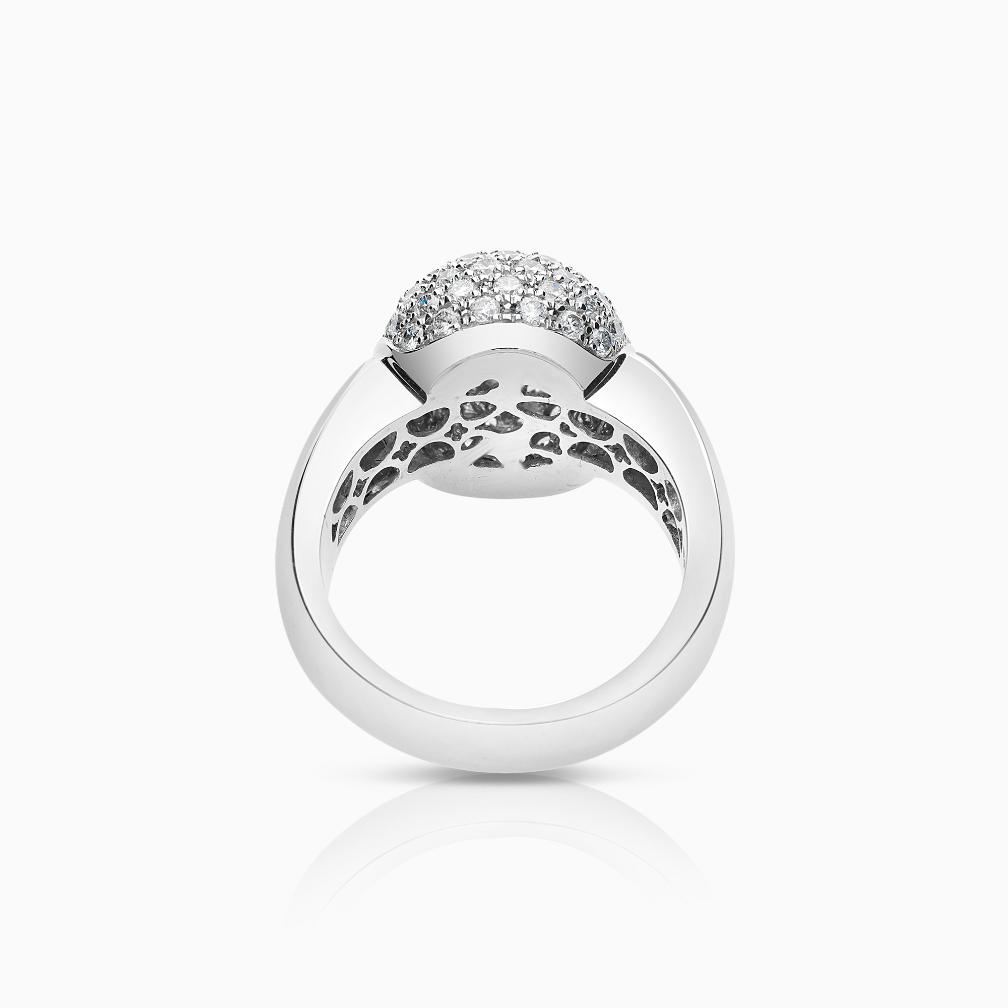 Diamond ring pavé 1.60ct 18K white gold