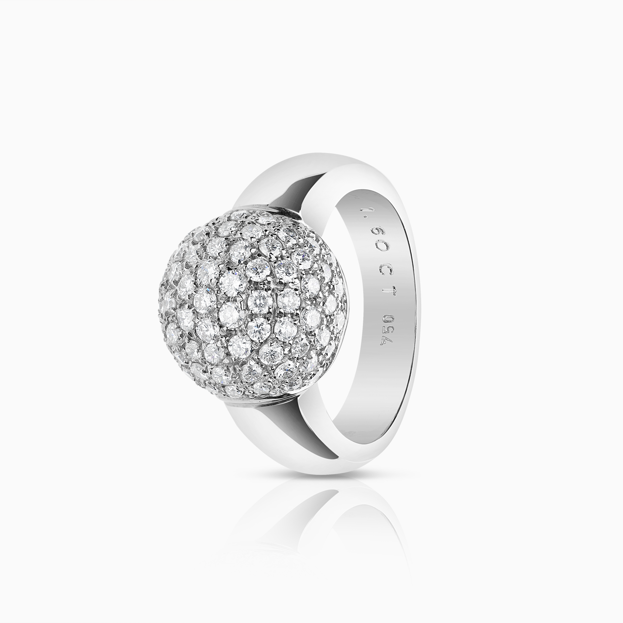 Diamantring pavé 1,60ct 18K vitguld