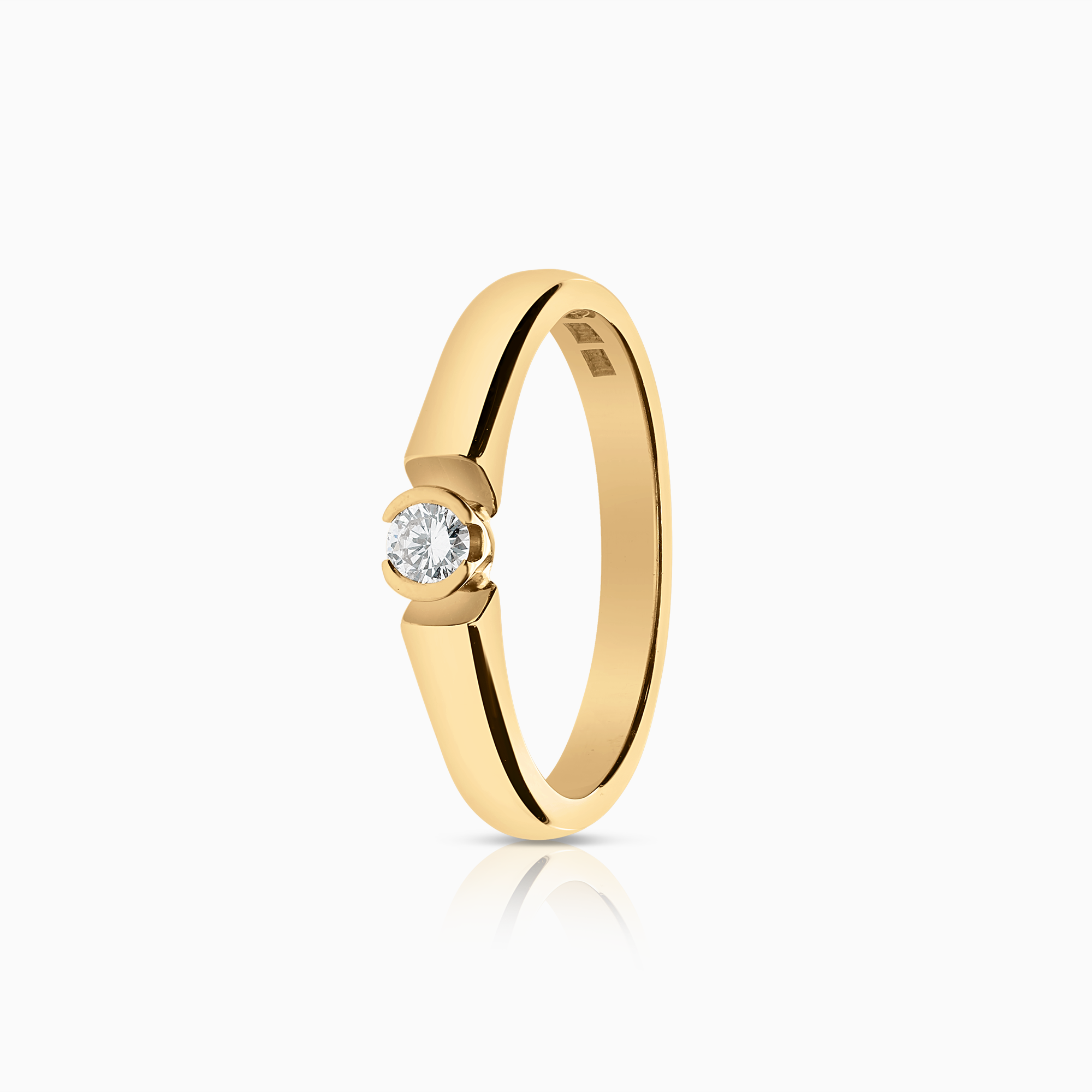 Solitaire ring 0.10ct 18K gold
