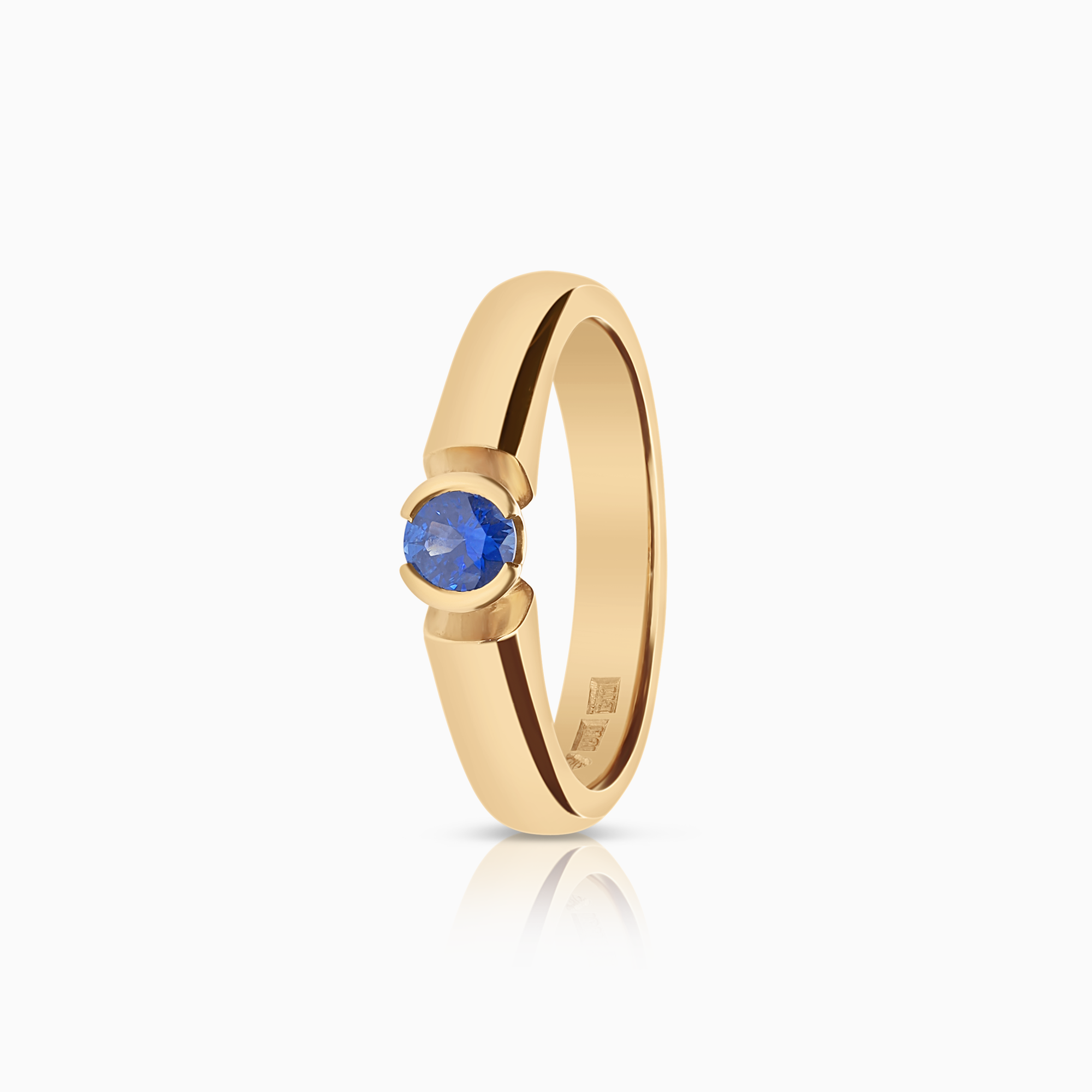 Gold ring with sapphire 4.98g 18K gold