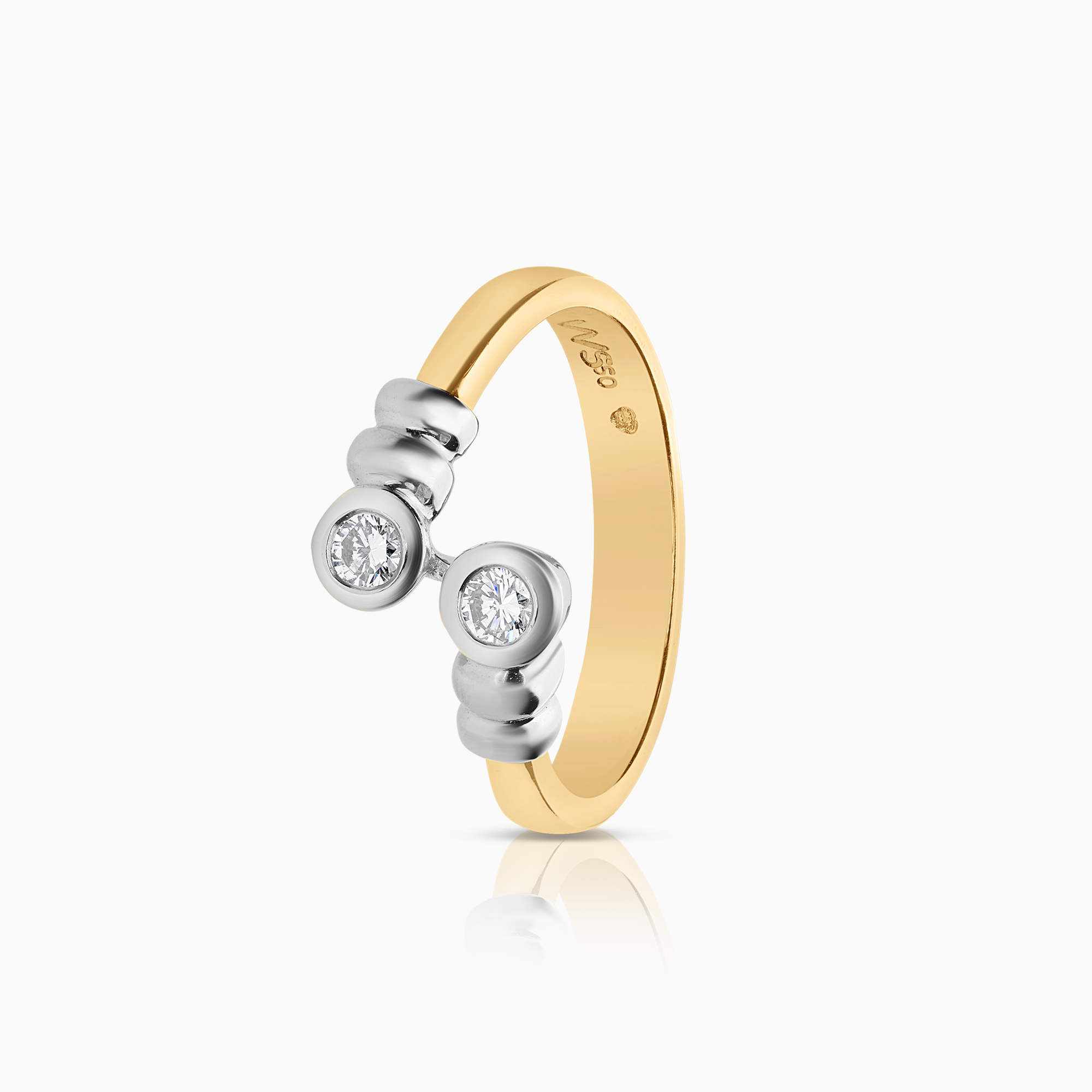 Diamantring 0,20ct 18K vit/gulguld