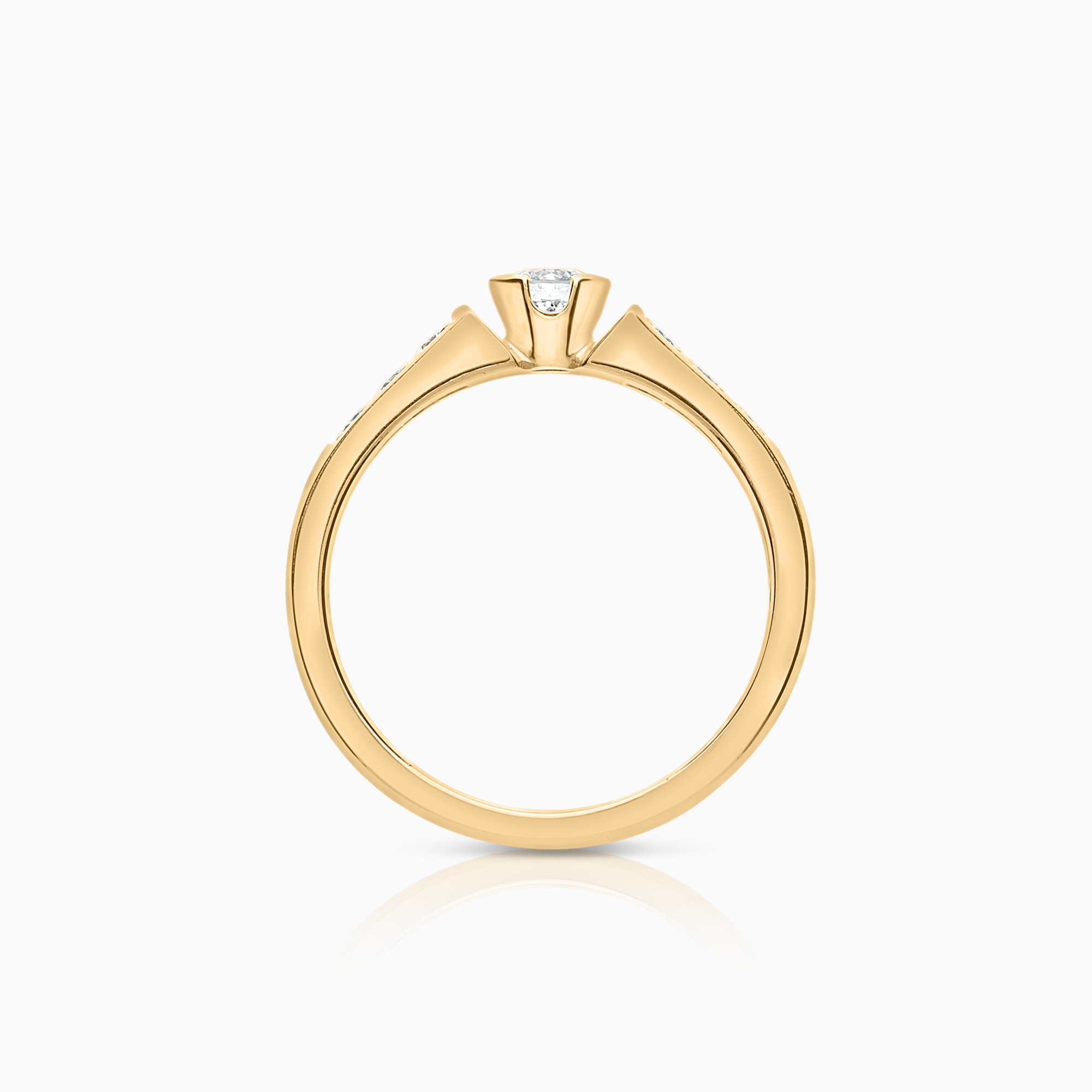 Sidesteinsring 0,33ct 18K gull