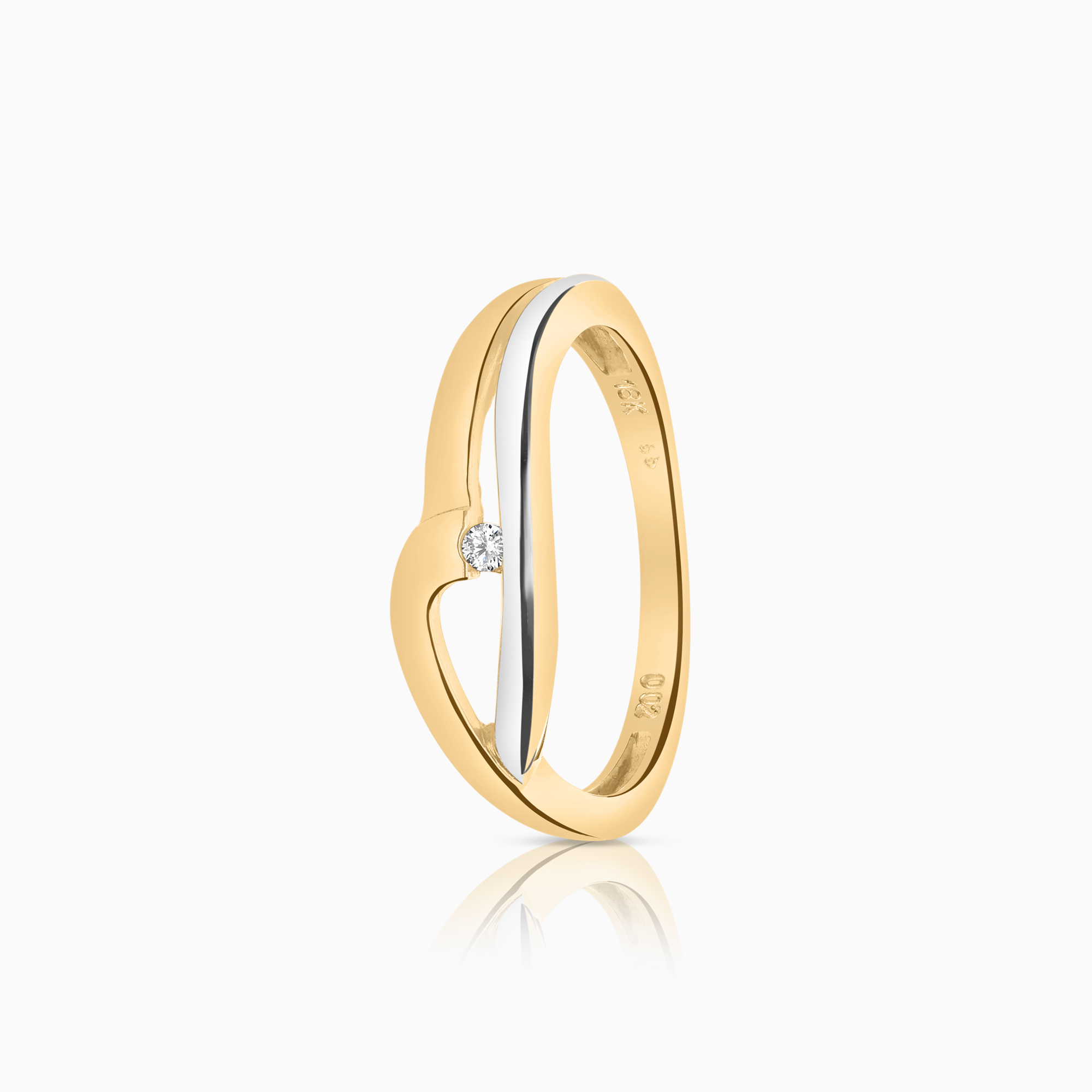 Diamantring 0,02ct 18K vit/gulguld