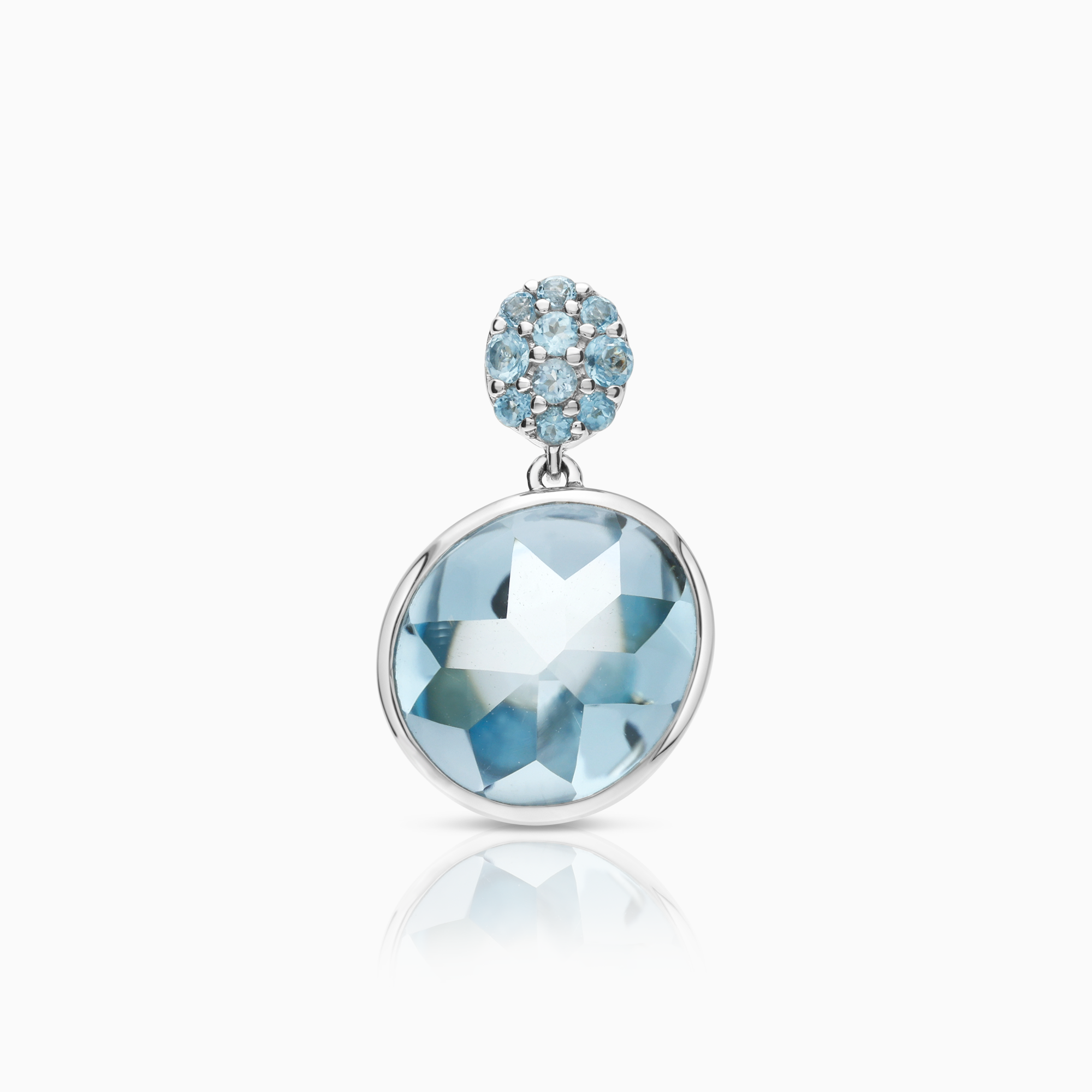 Gold pendant topaz 18K white gold