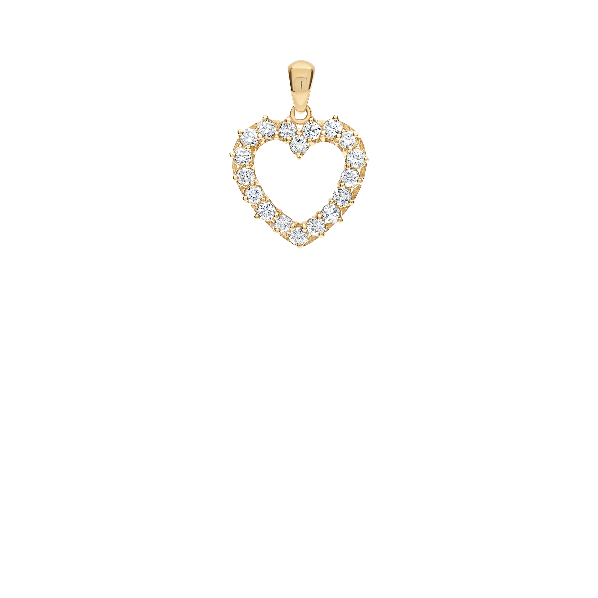 Heart pendant with diamonds 0.80ct 18K gold