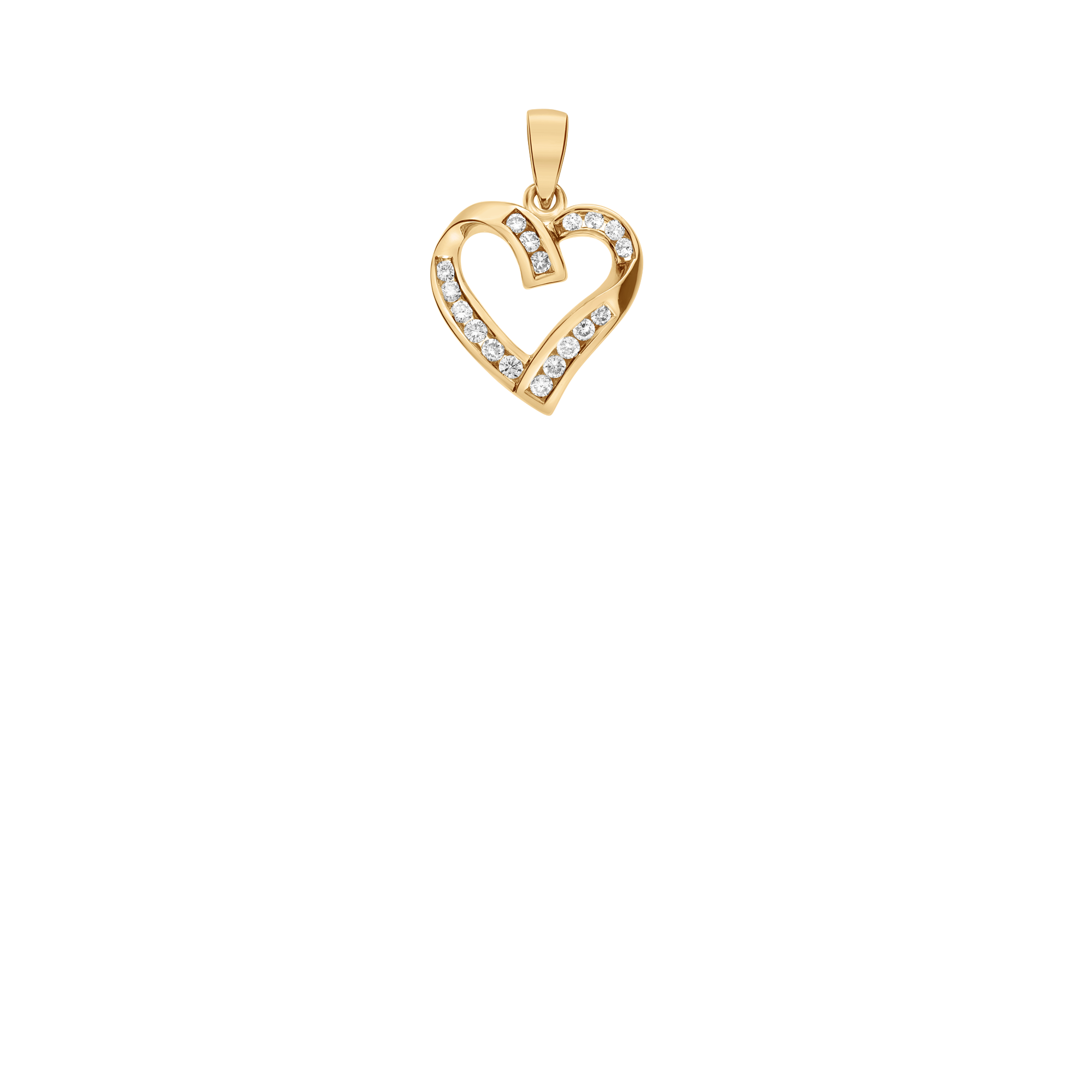 Diamond heart pendant 0.32ct 18K gold