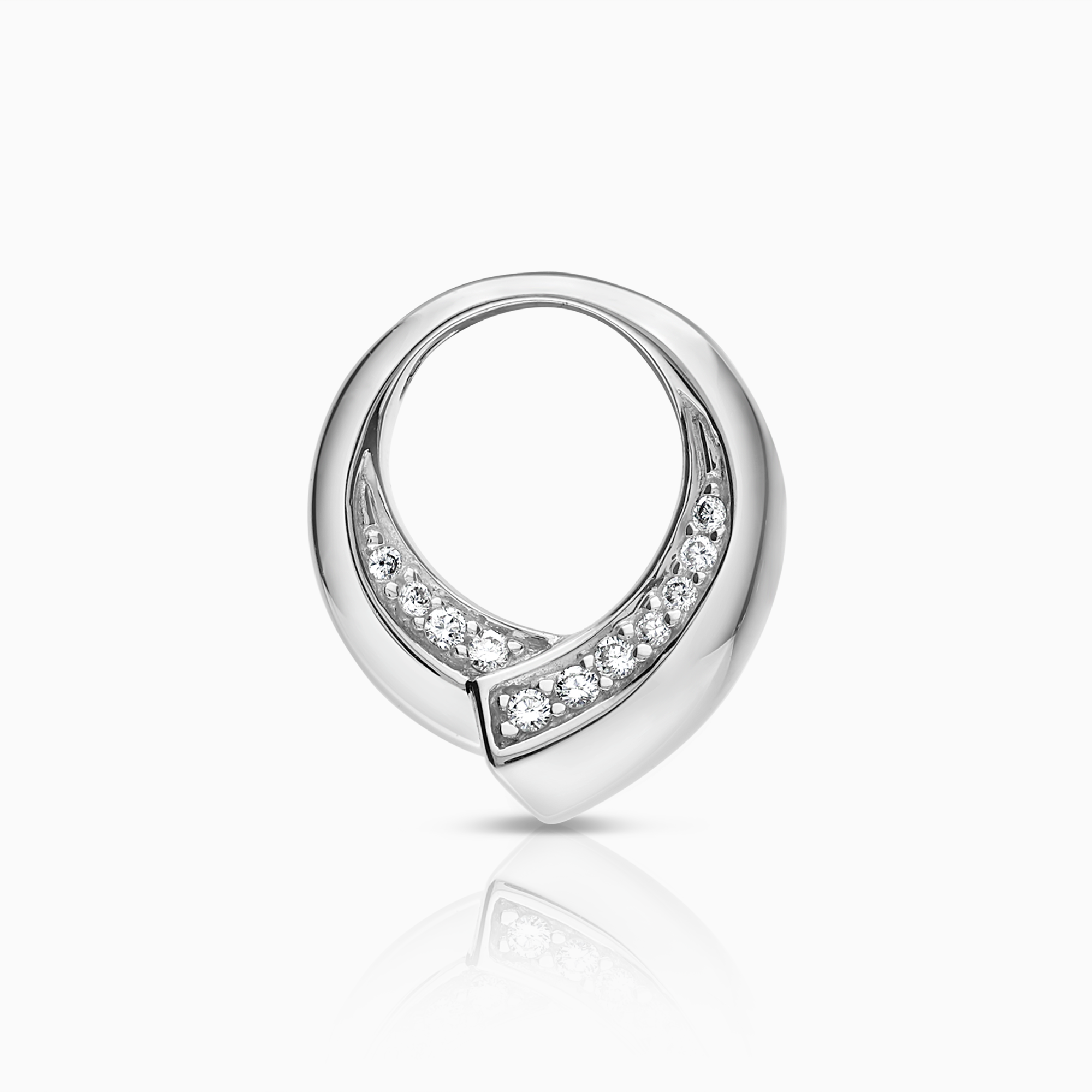 Diamantheng 0,07ct 18K hvitt gull