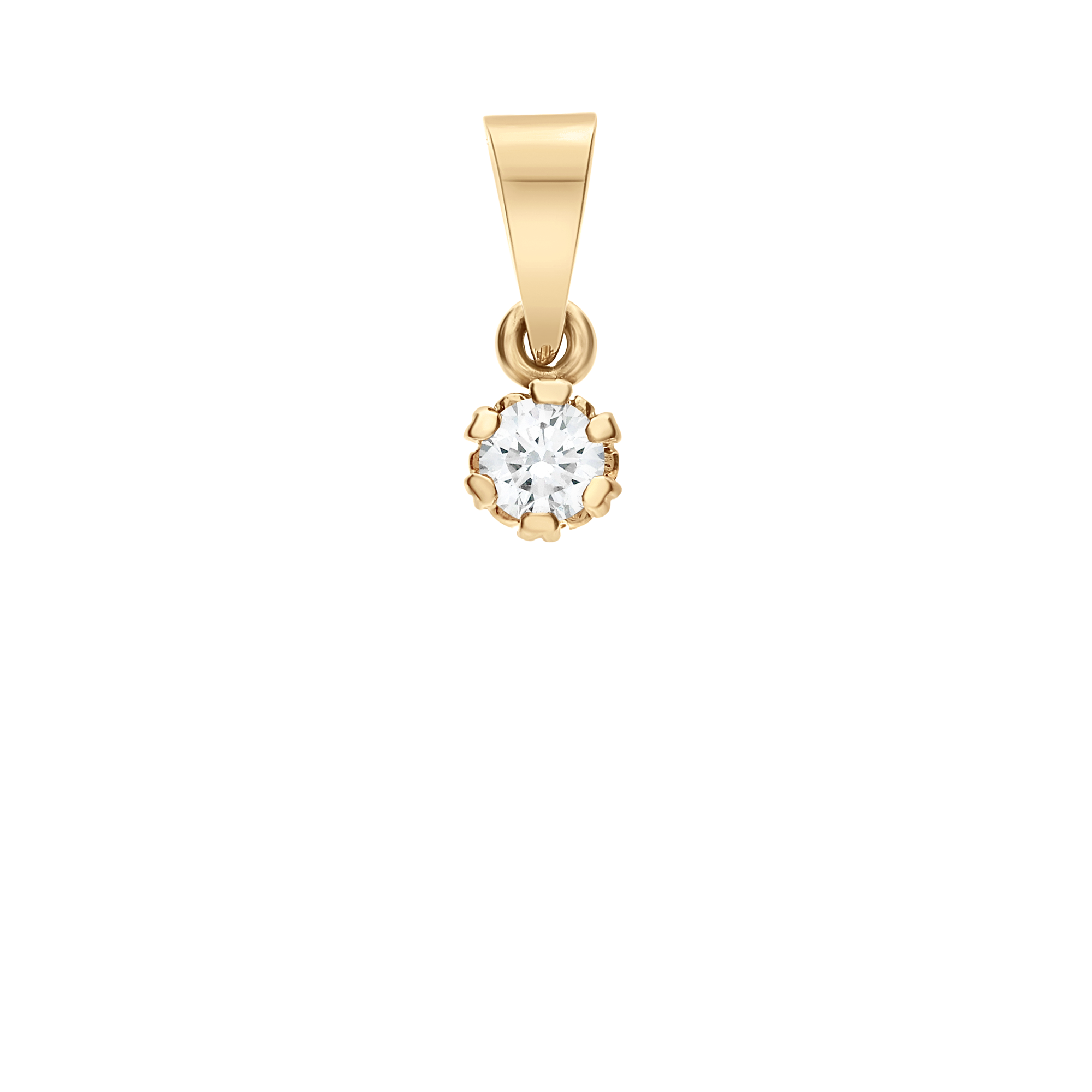 Solitaire pendant 0.12ct 18K gold