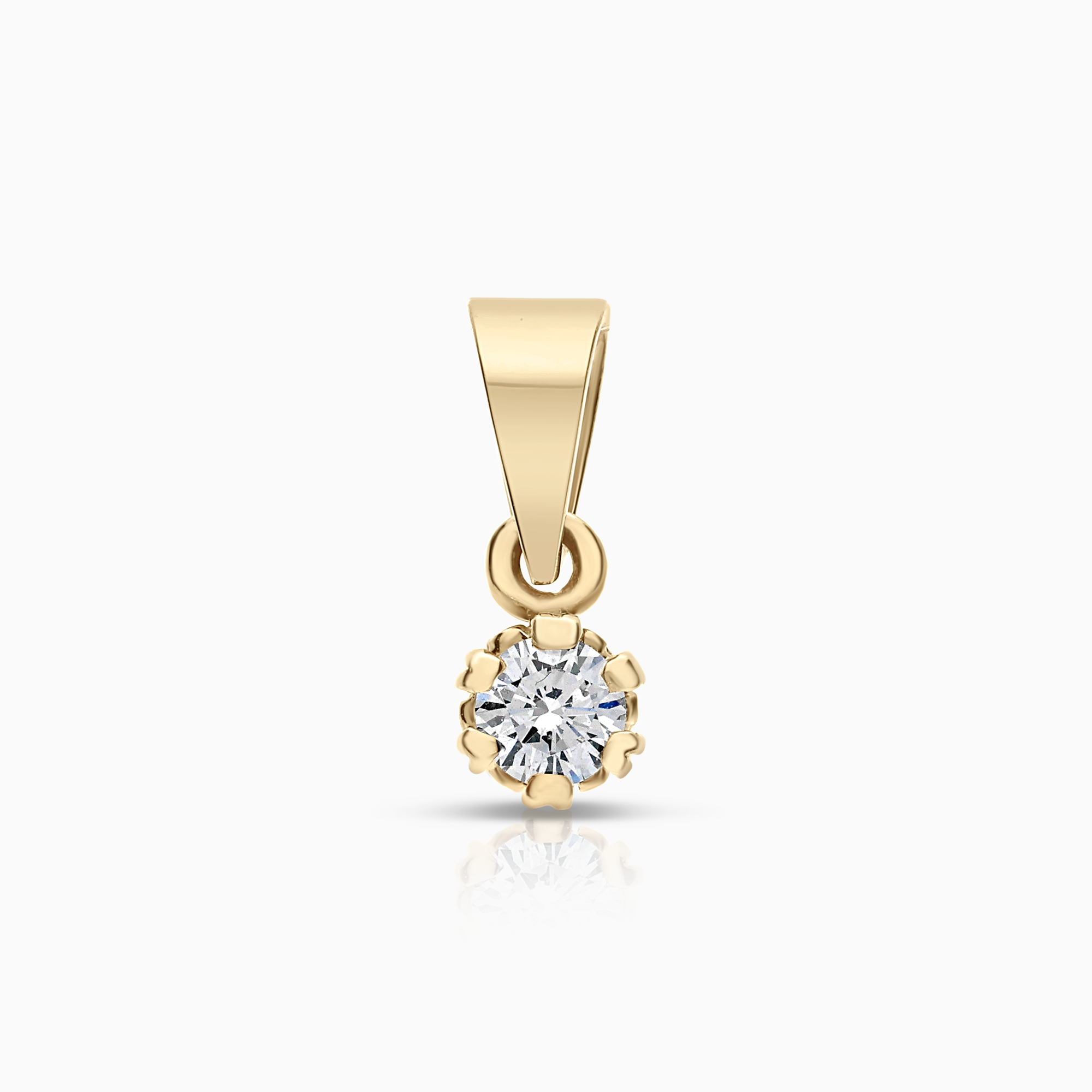 Solitaire pendant 0.12ct 18K gold