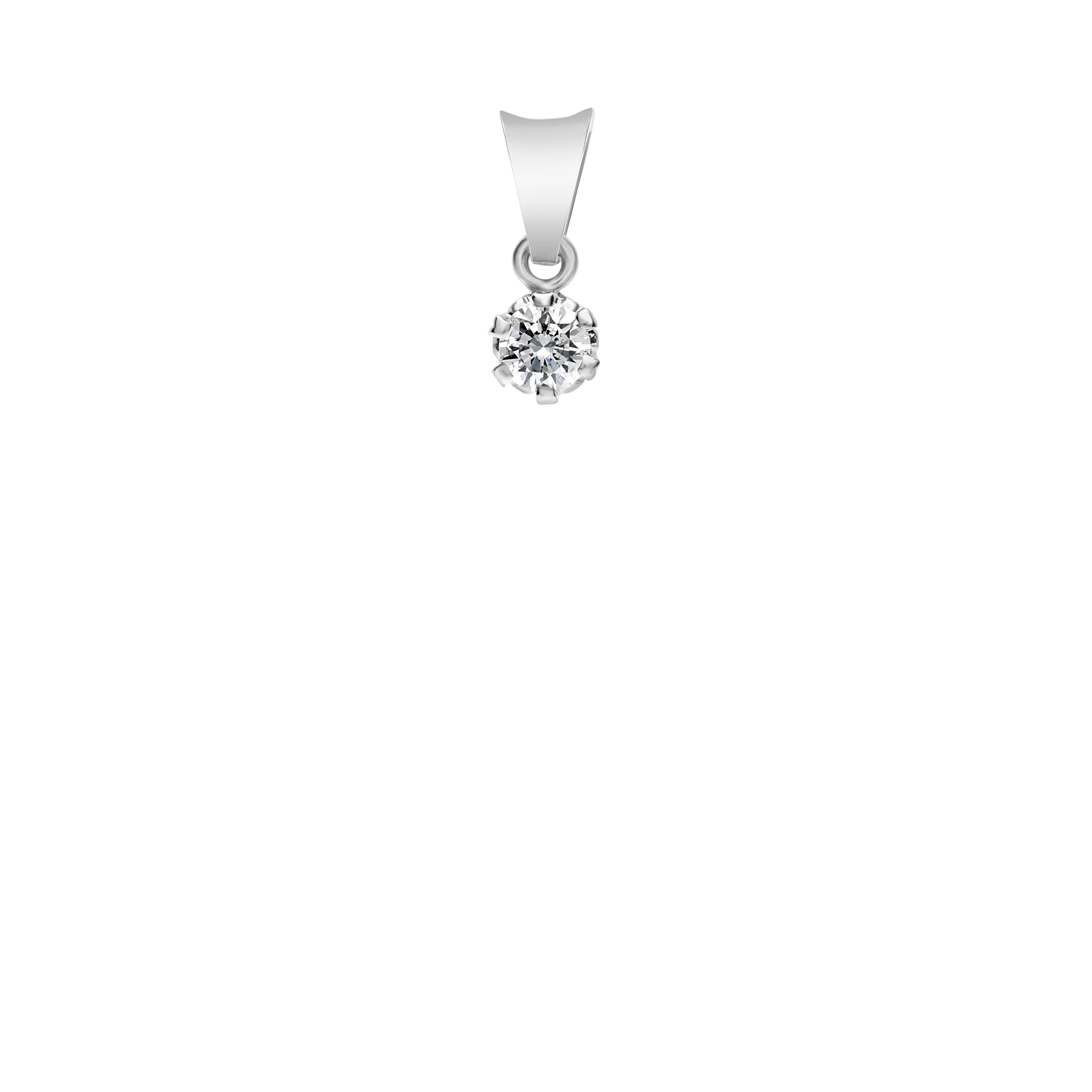 Solitaire pendant 0.10ct 18K white gold