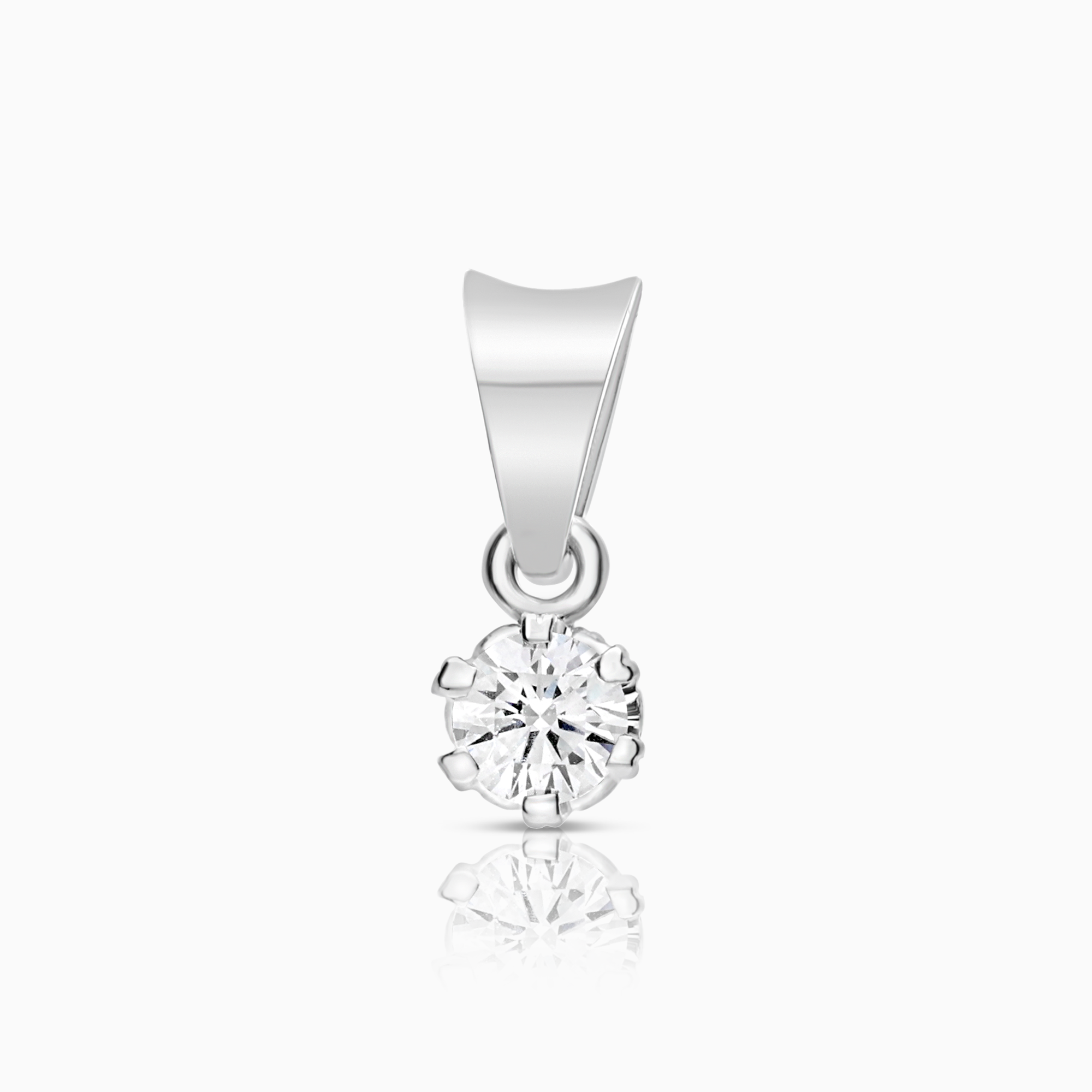 Solitaire pendant 0.12ct 18K white gold