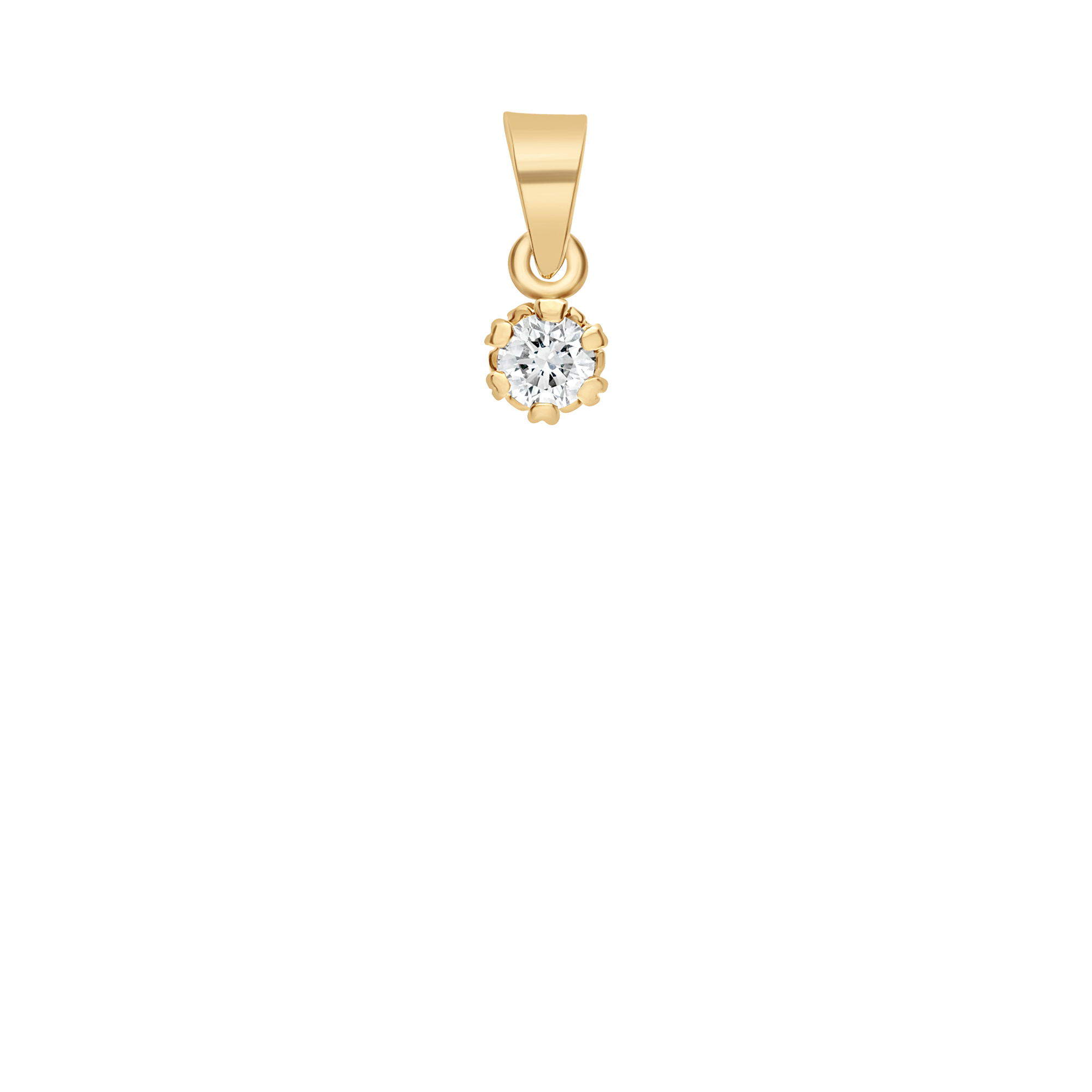 Solitaire pendant 0.12ct 18K gold