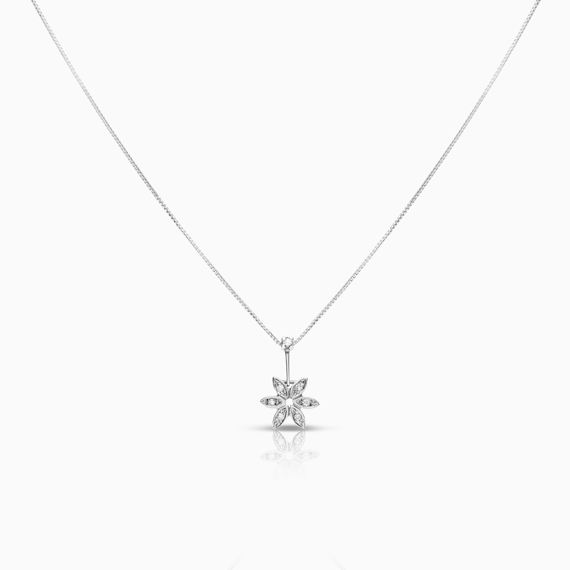 Venezia halsband med hänge 0,08ct 18K vitguld