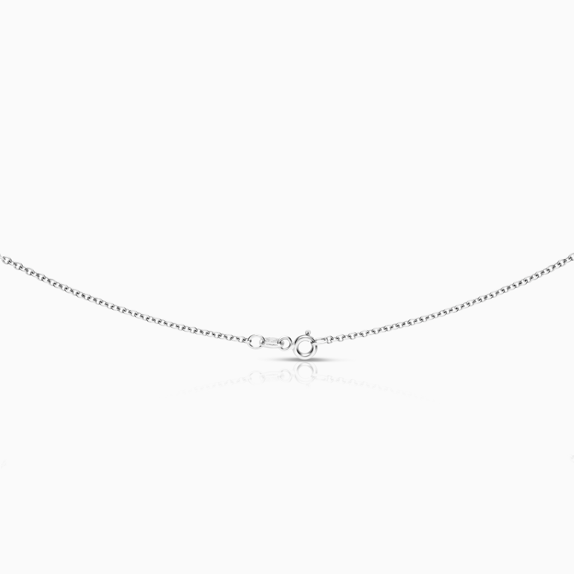 Cable necklace with pendant 0.32ct 18K white gold