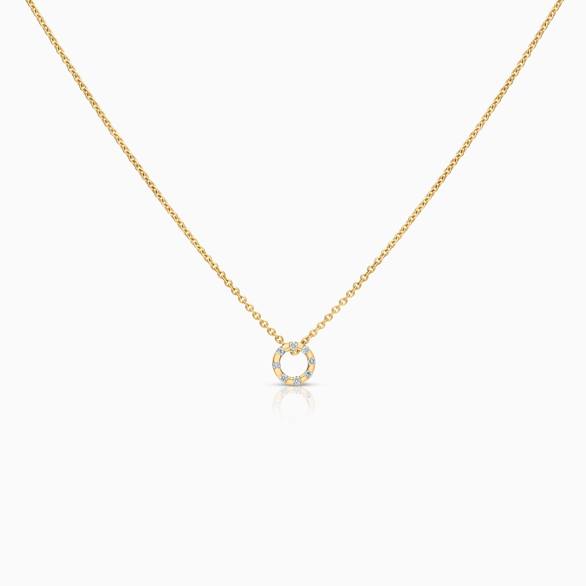 Cable necklace 0.10ct 18K gold