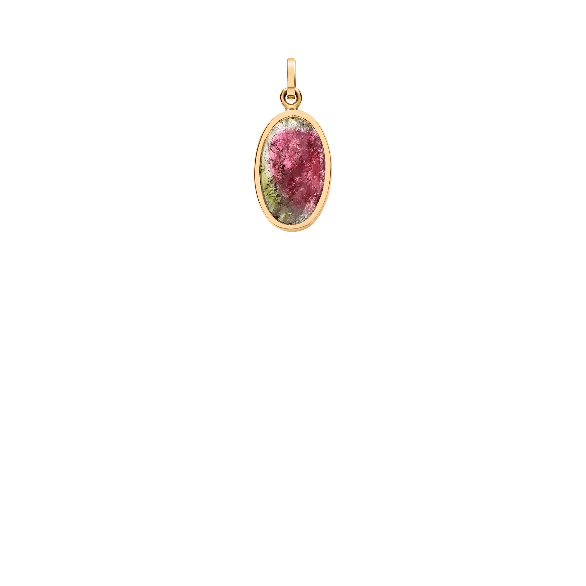 Watermelon tourmaline pendant 2.51g 18K gold