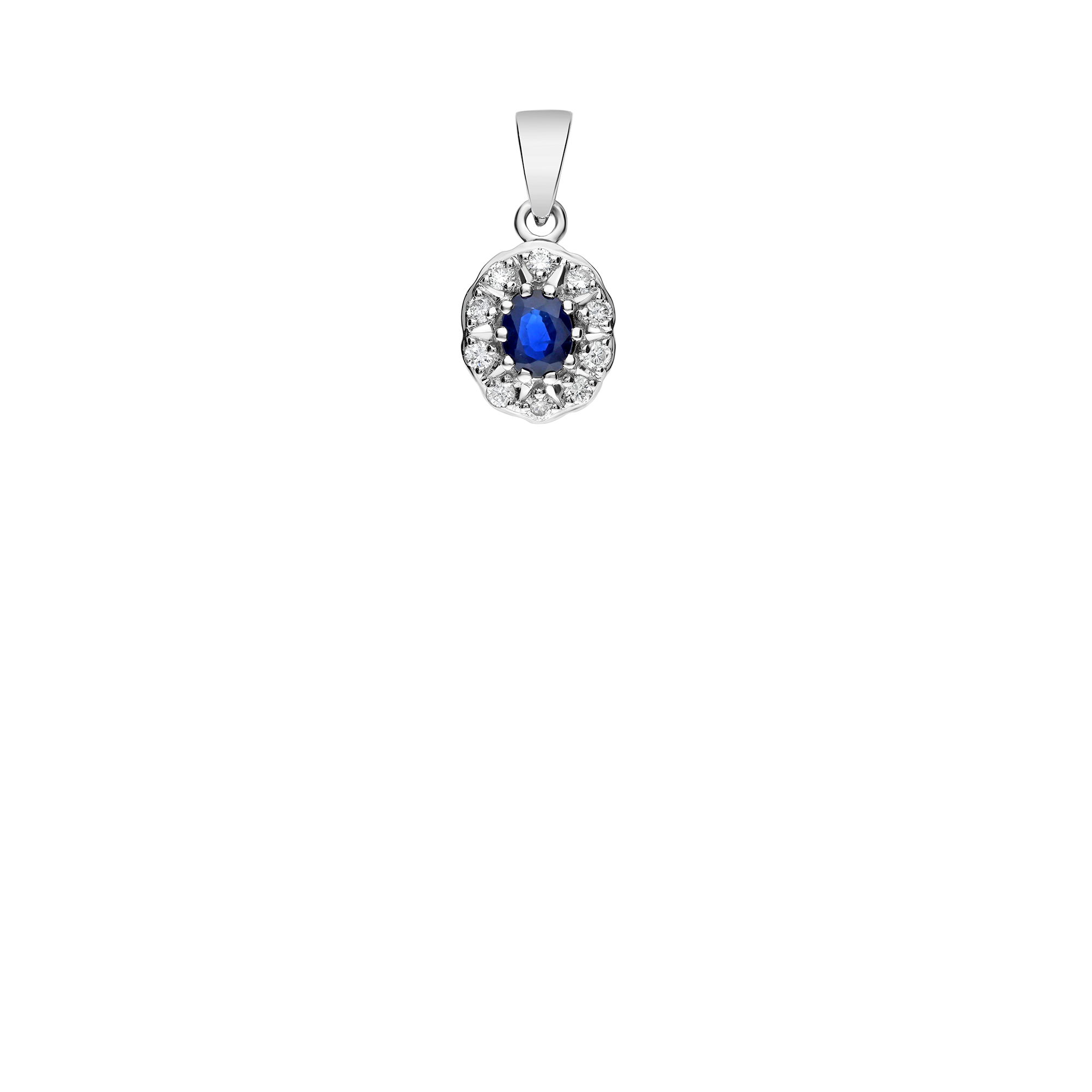 Diamanthänge 0,19ct med safir 18K vitguld