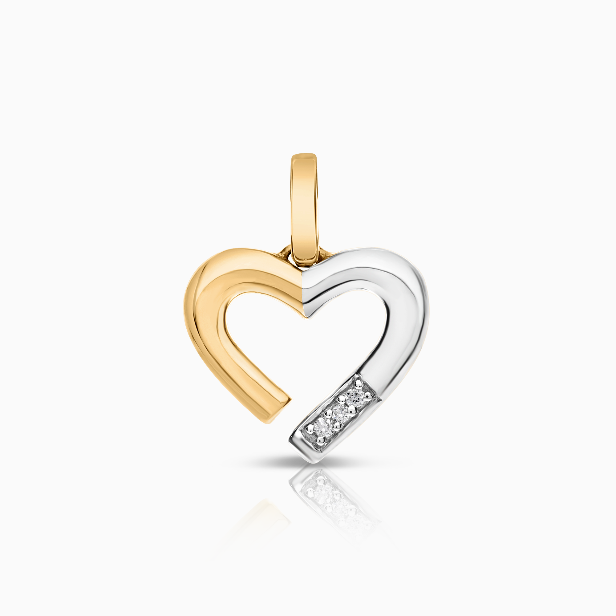 Diamanthänge hjärta 0,02ct 18K vit/gulguld