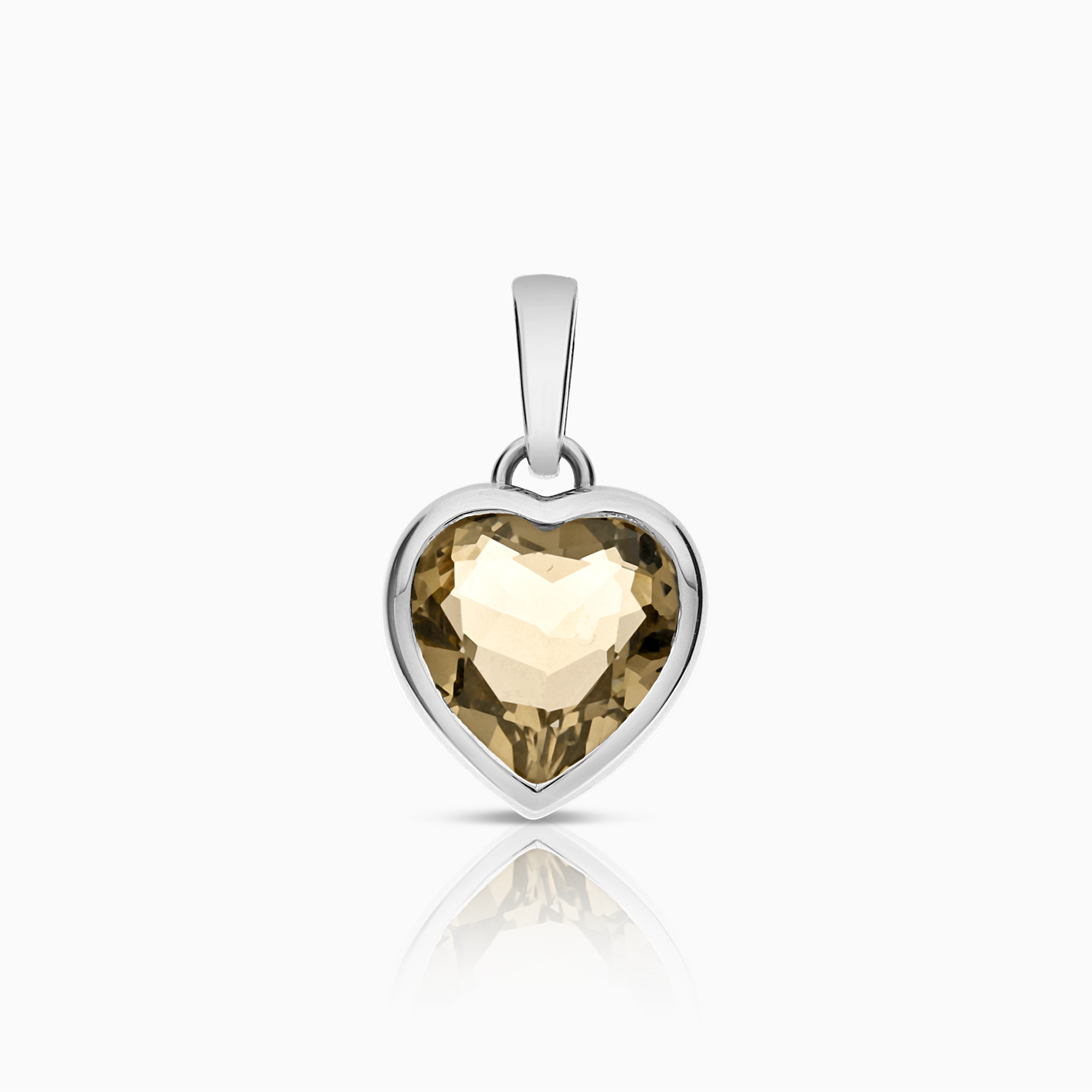 Ädelstenshänge med rökkvarts 3,58g 18K vitguld