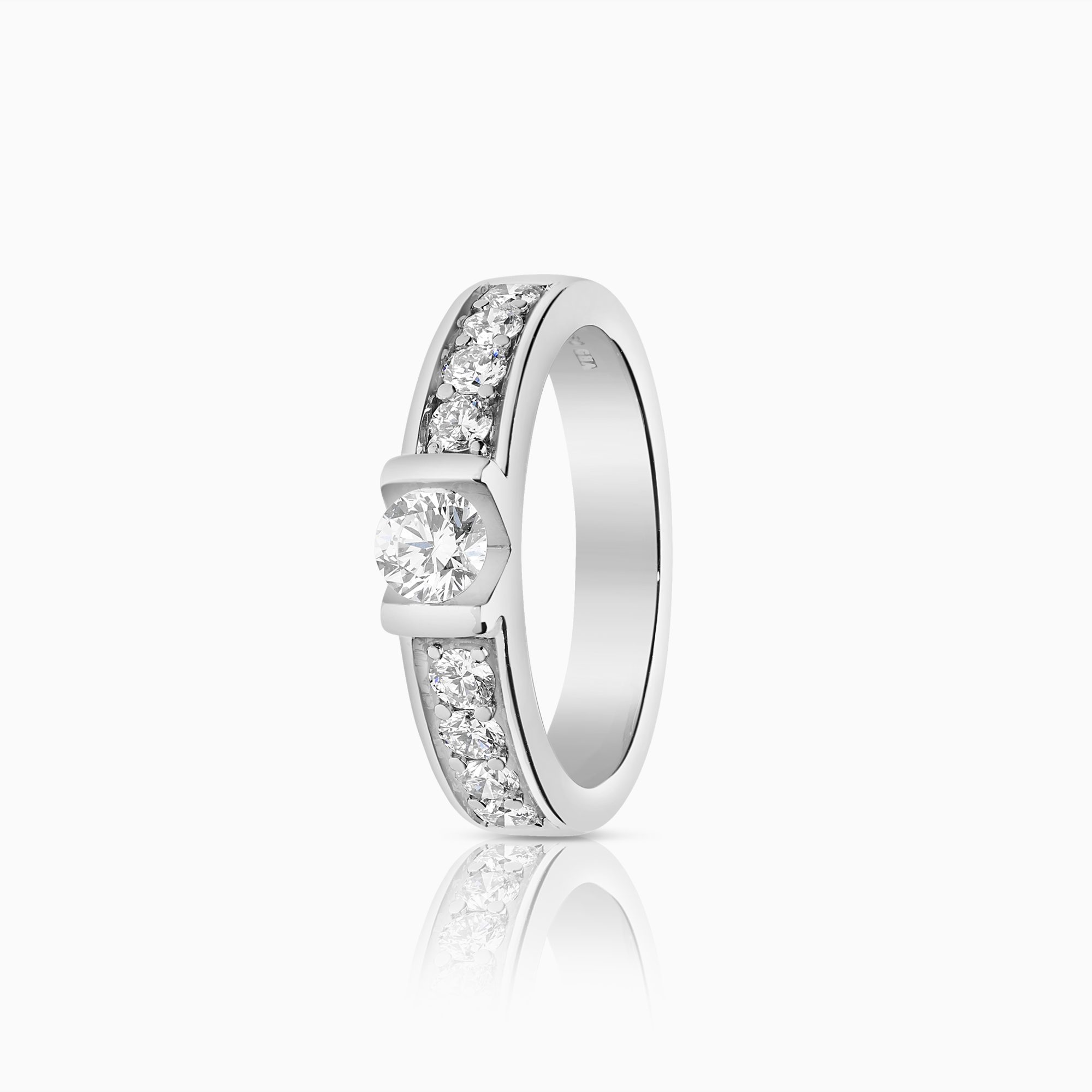 Sidostensring 0,52ct 18K vitguld