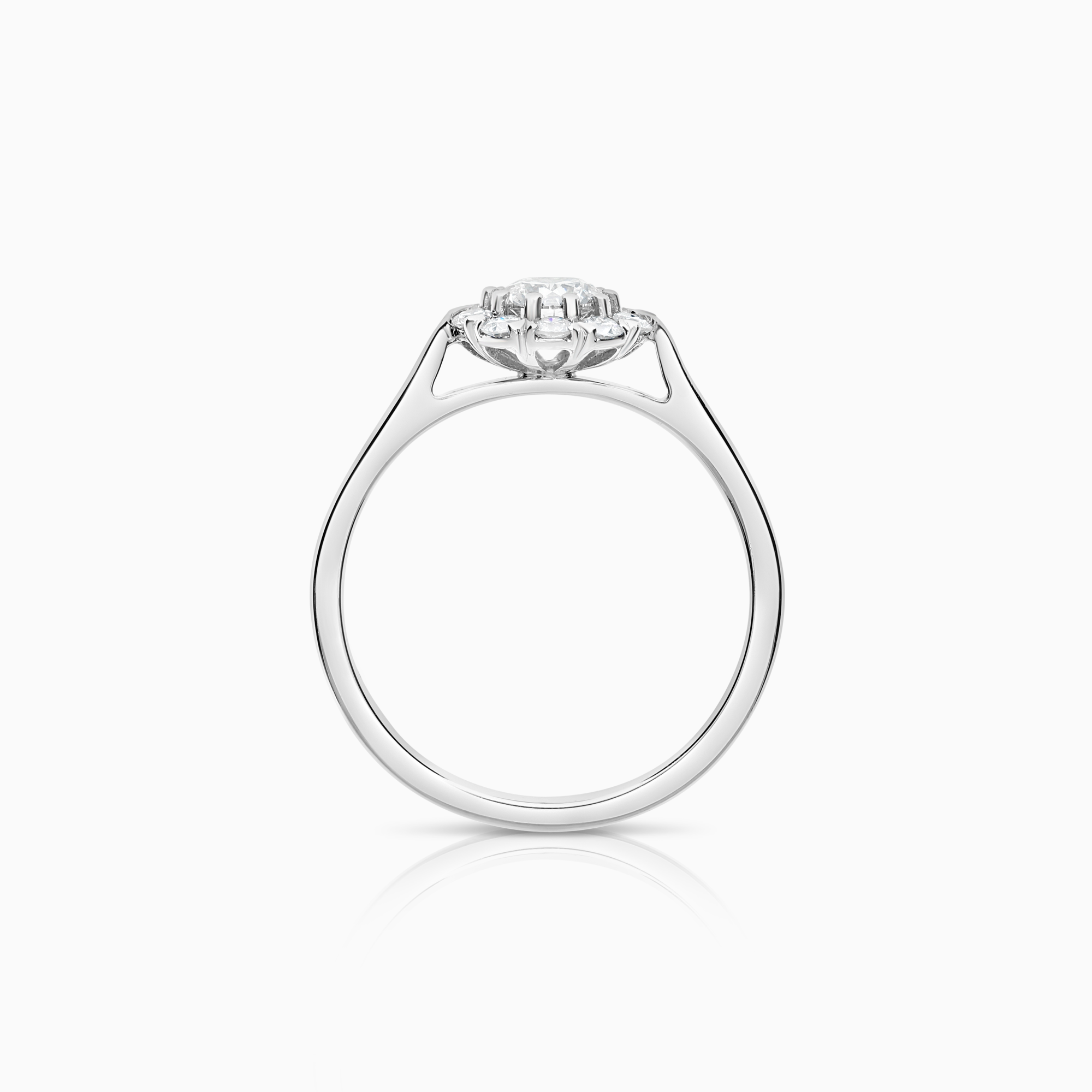 Halo ring 0.80ct 18K white gold