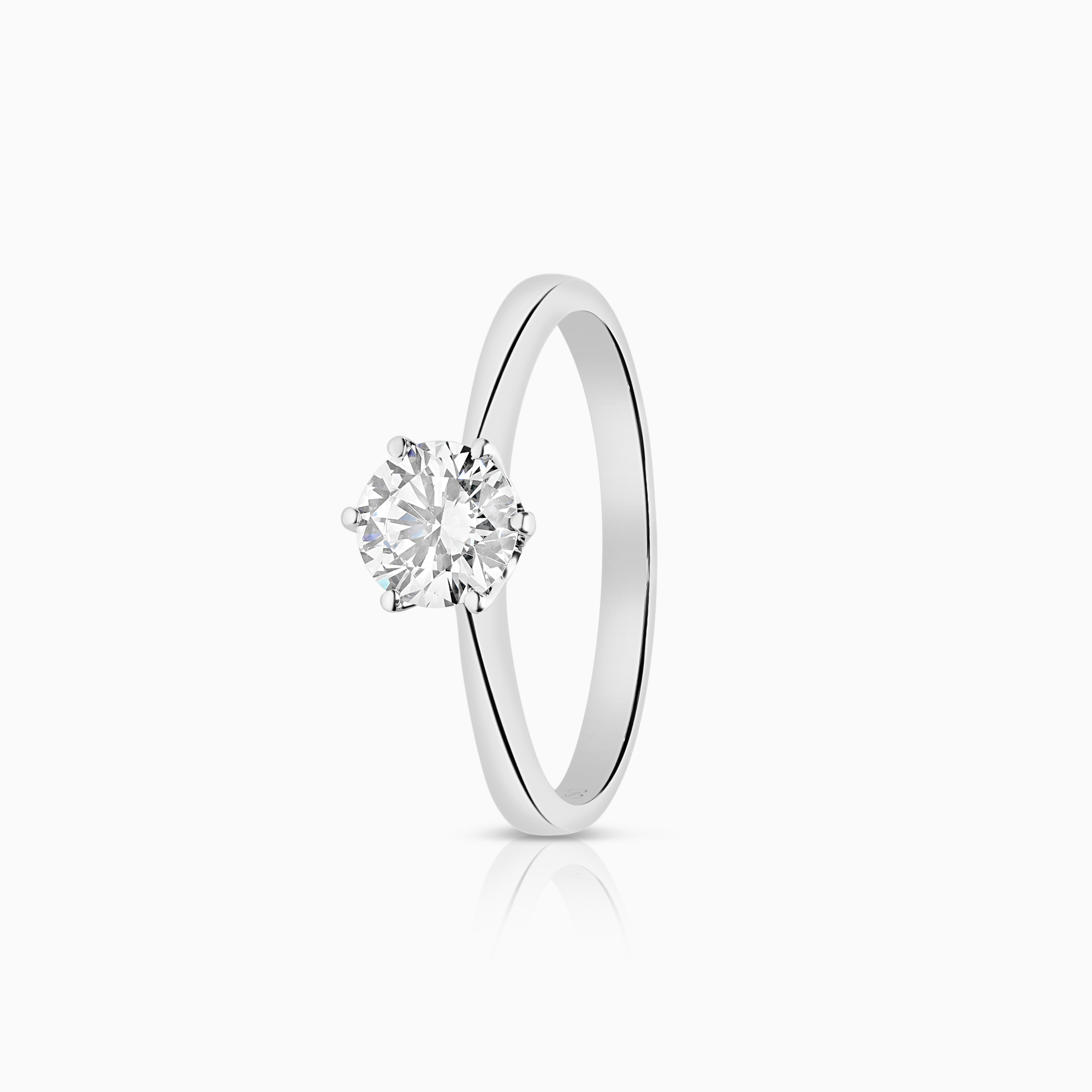 Solitaire ring 0.54ct 18K white gold