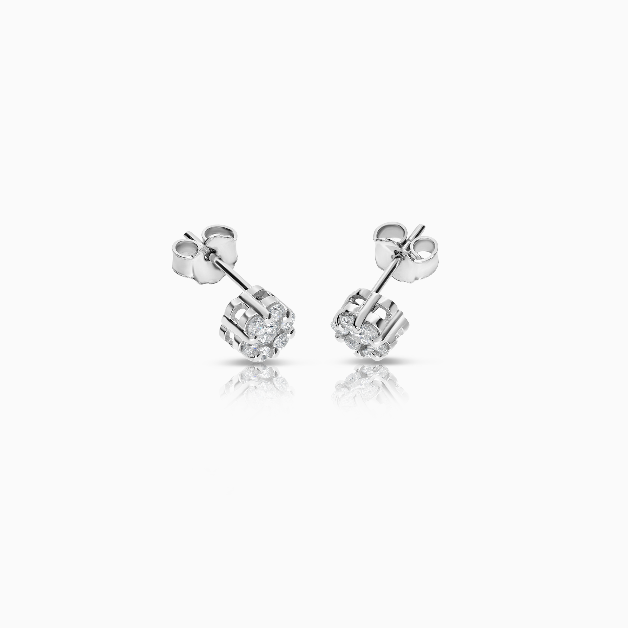 Diamond earrings 0.46ct 18K white gold