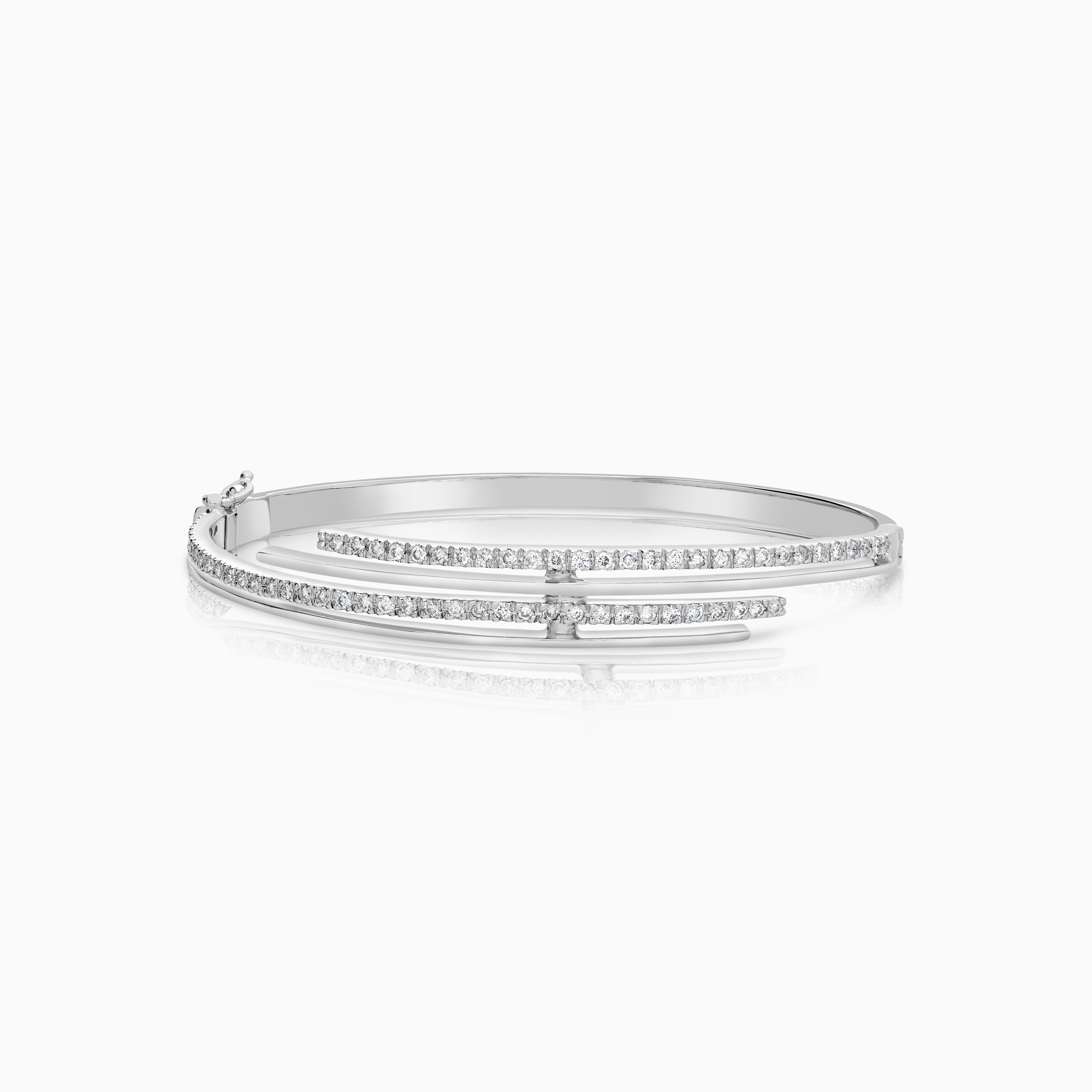 Bangle with Diamonds 0.96ct 18K White Gold