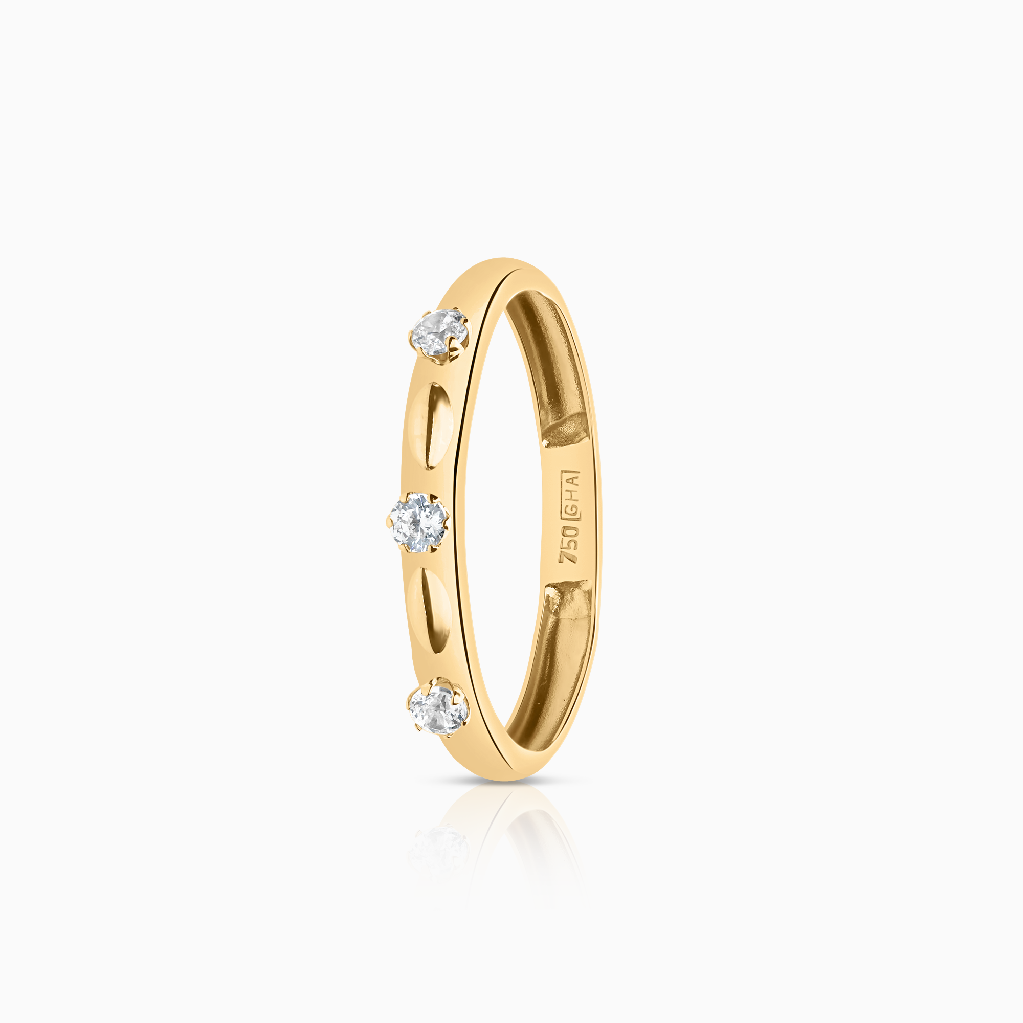 Guldring med vita cubic 1,16g 18K guld