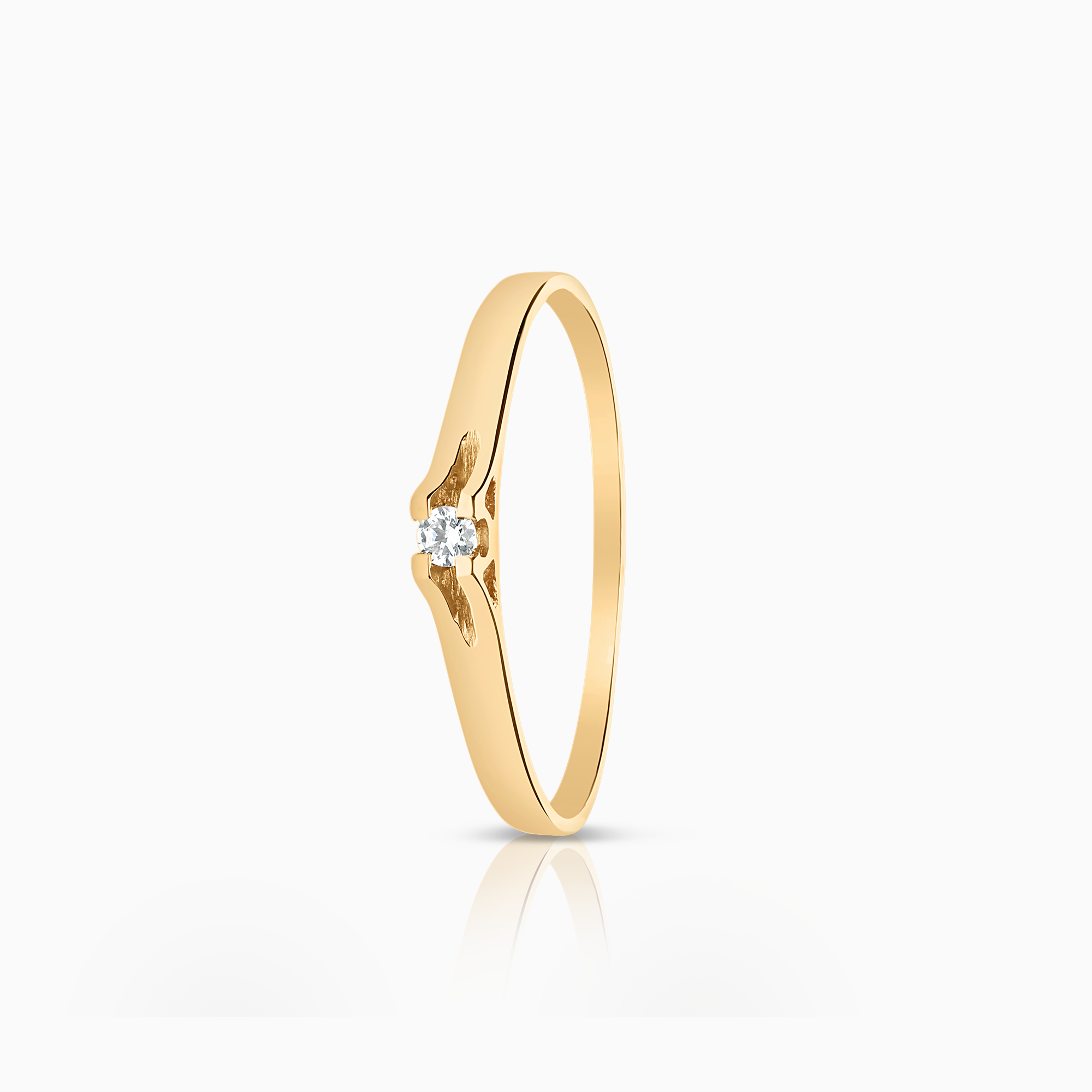 Guldring med vit cubic 0,89g 18K guld