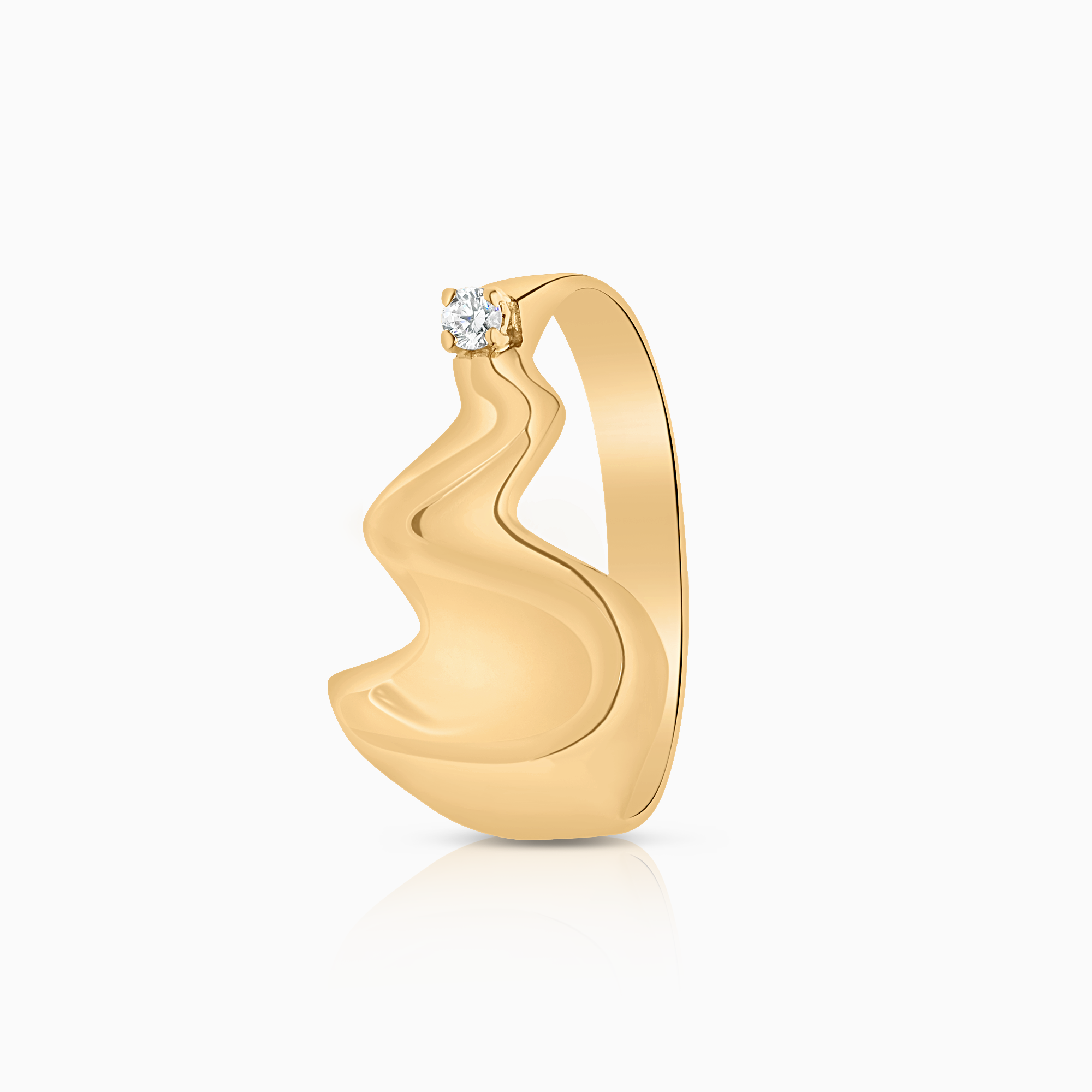 Gullring med cubic 2,58g 18K gull