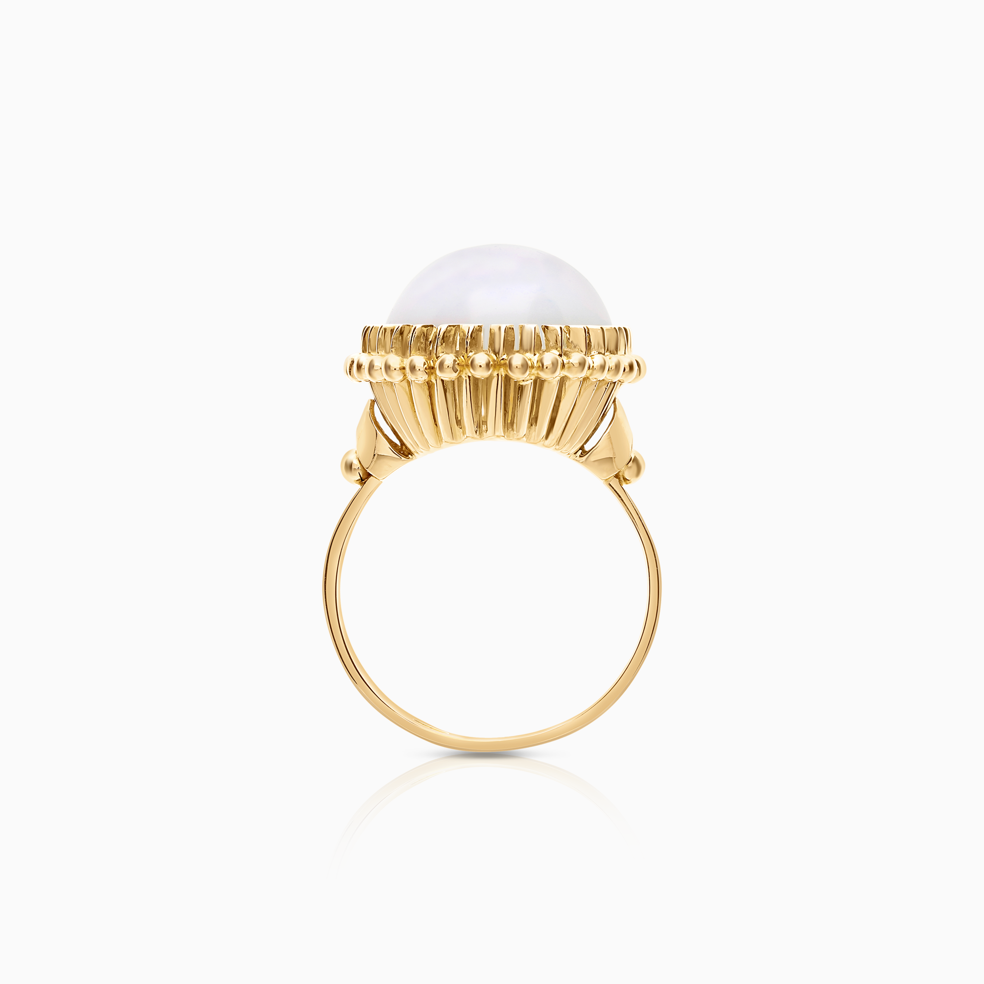 Guldring månsten 8,71g 18K guld