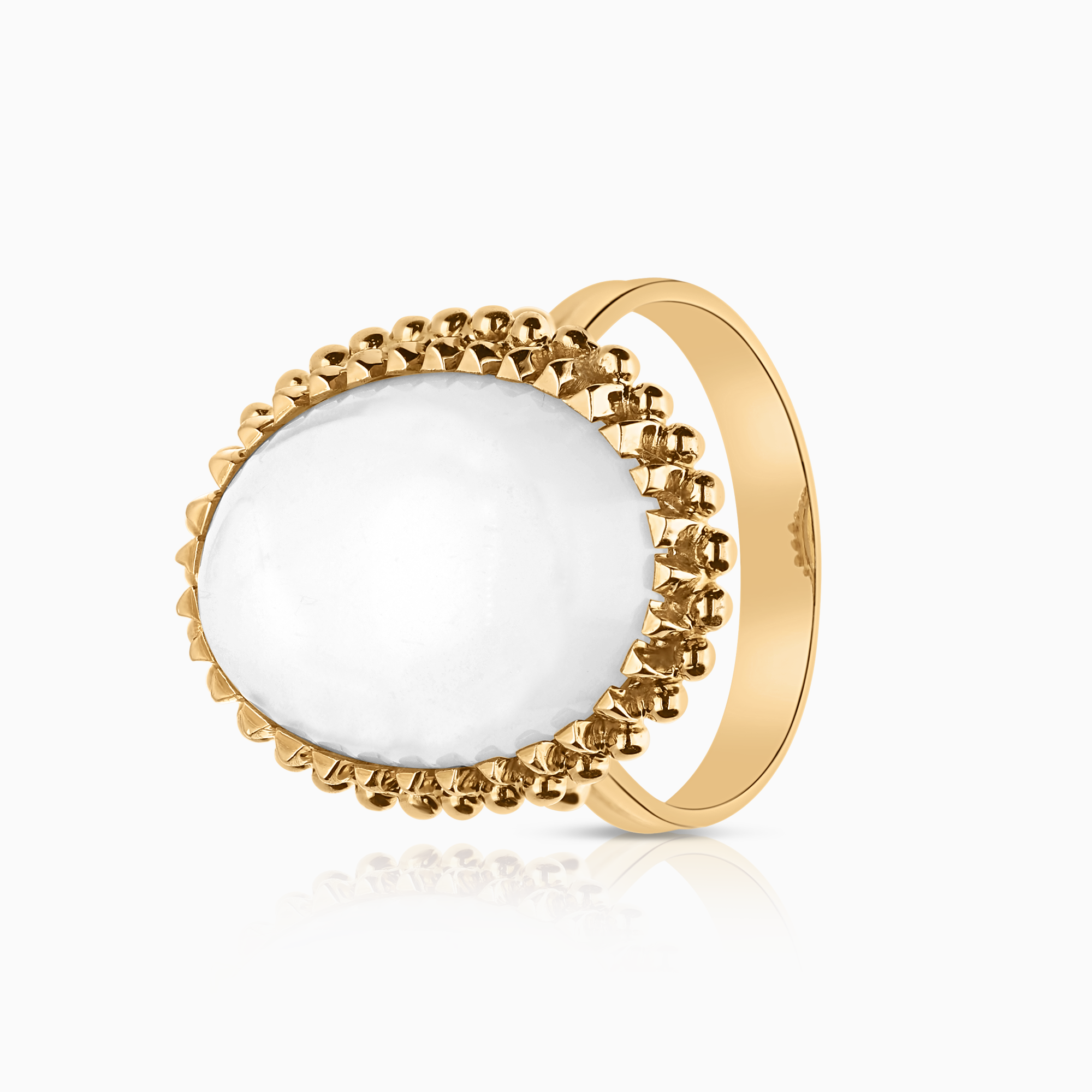 Guldring månsten 8,71g 18K guld