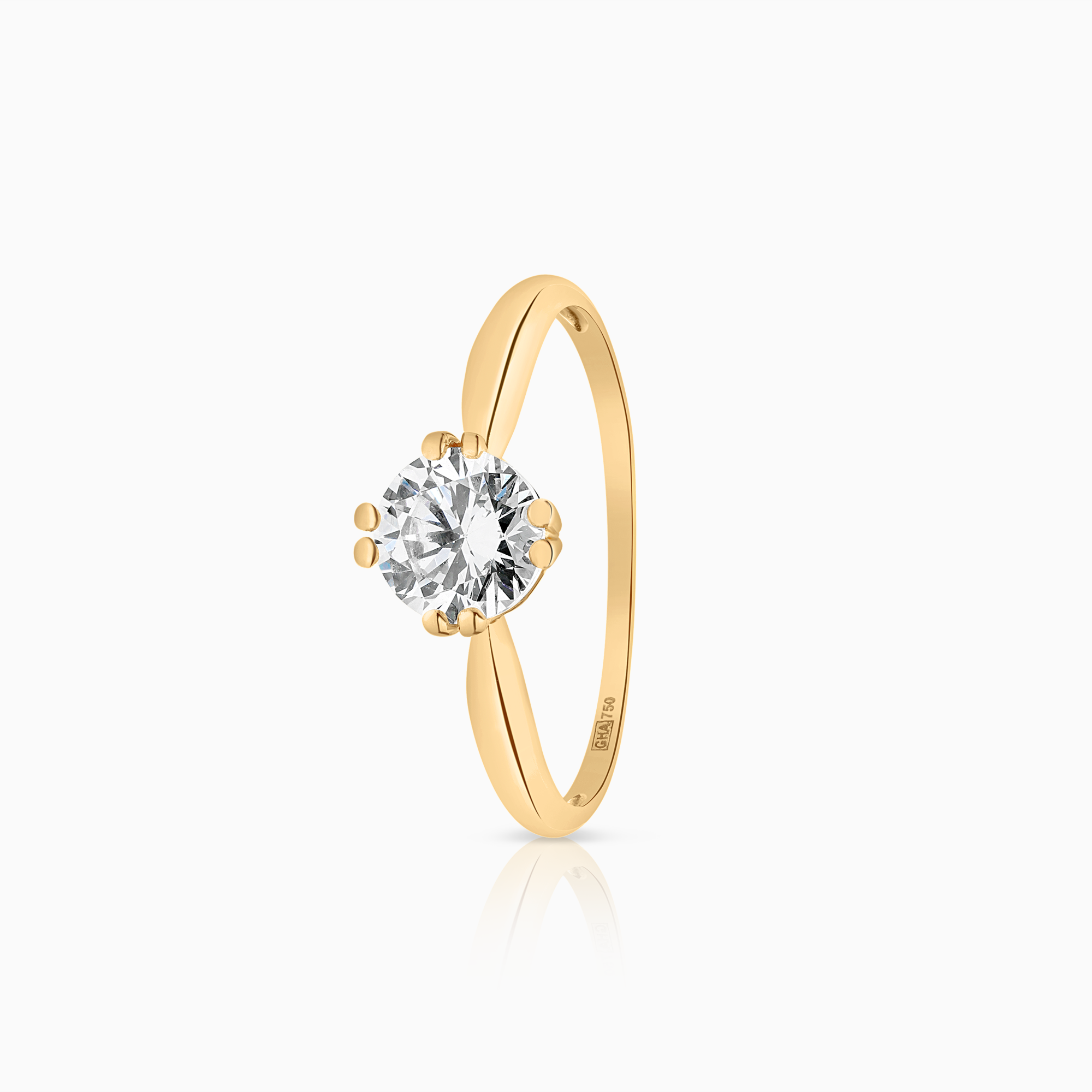 Guldring med vit cubic 1,50g 18K guld