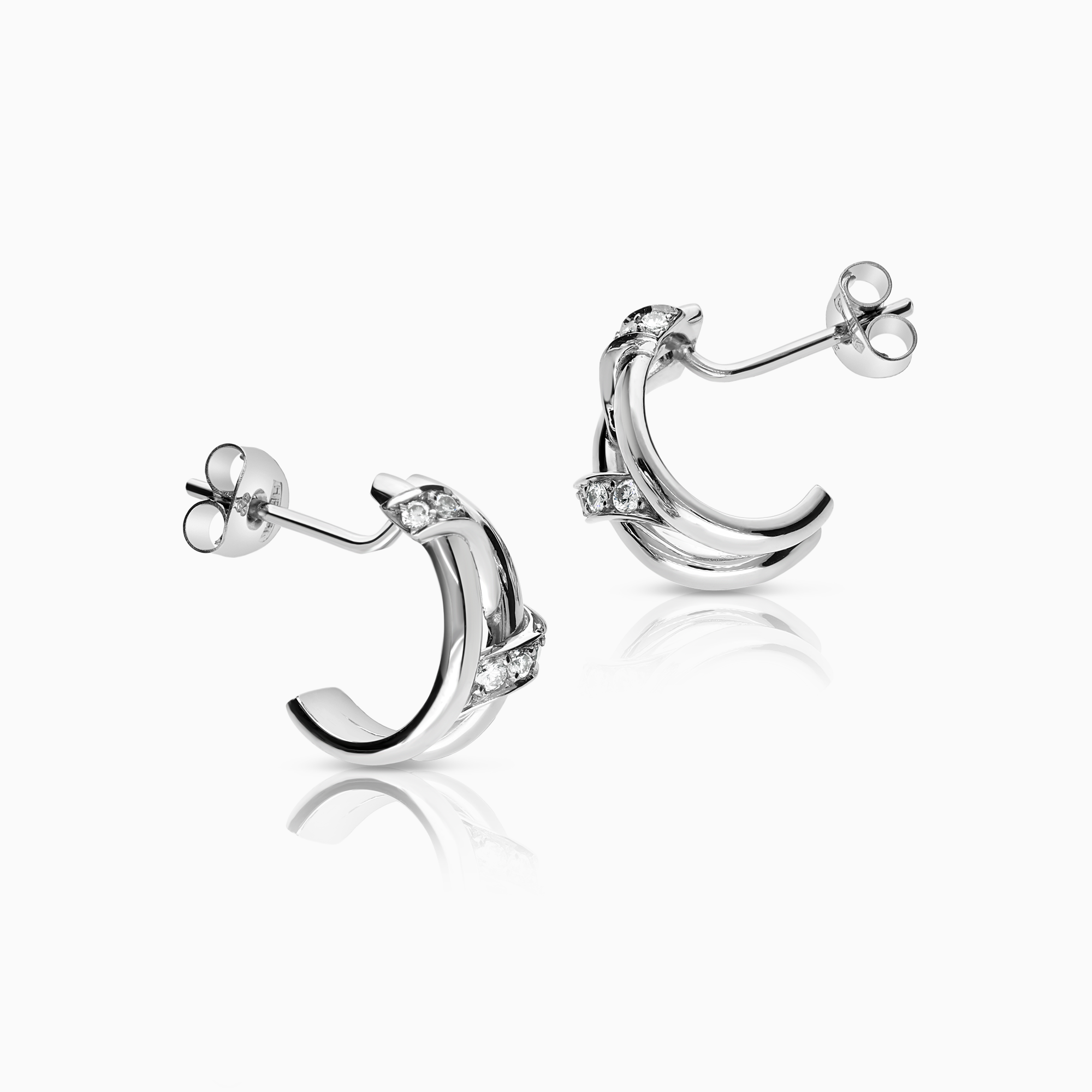 Engelbert Serpentin diamantörhängen 0,24ct 18K vitguld