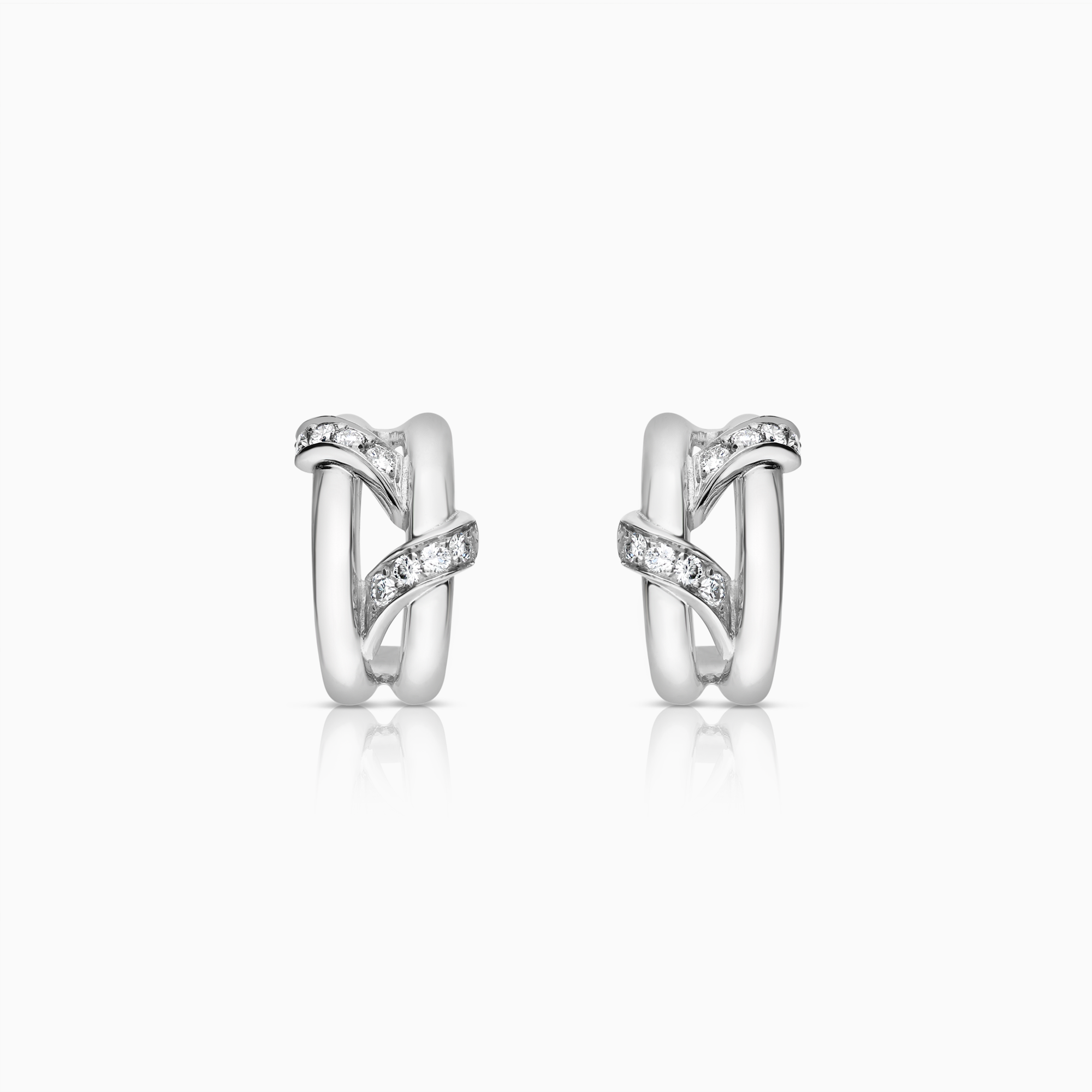Engelbert Serpentin diamantörhängen 0,24ct 18K vitguld