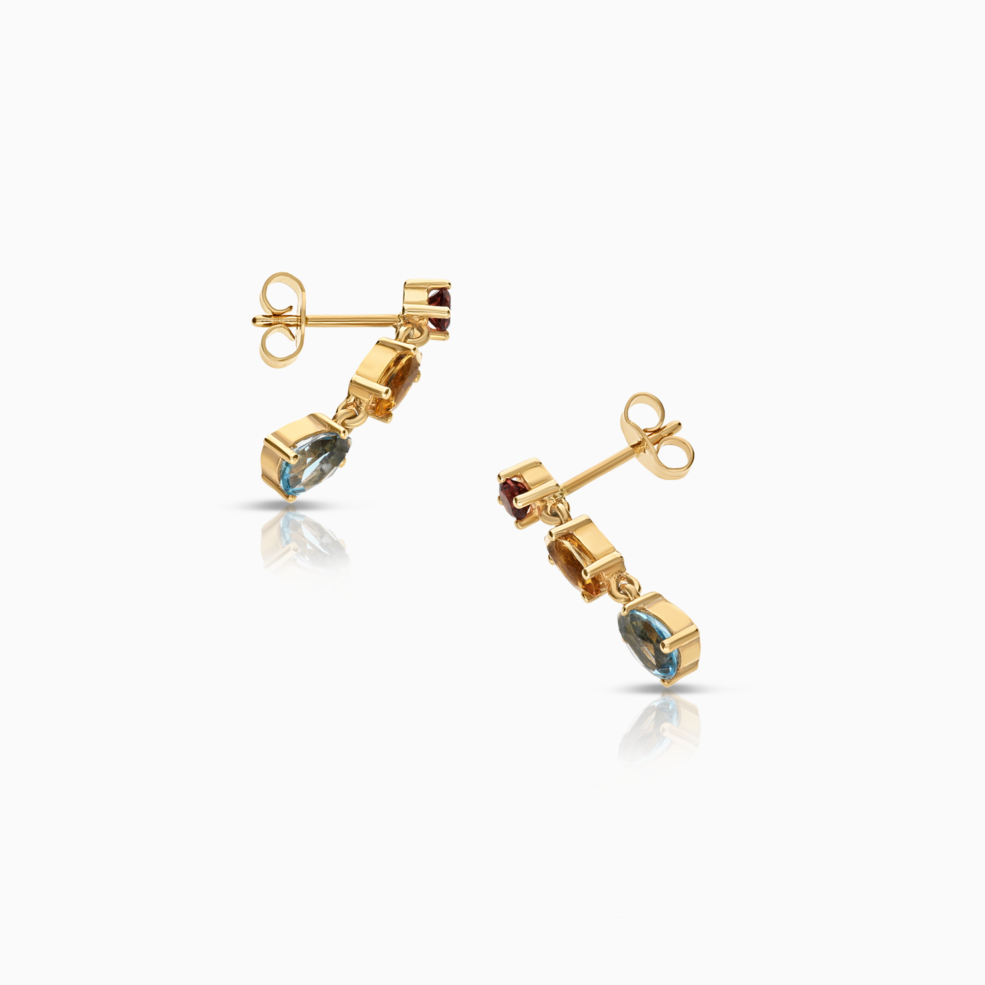 Guldörhängen med ädelstenar 2,59g 18K guld