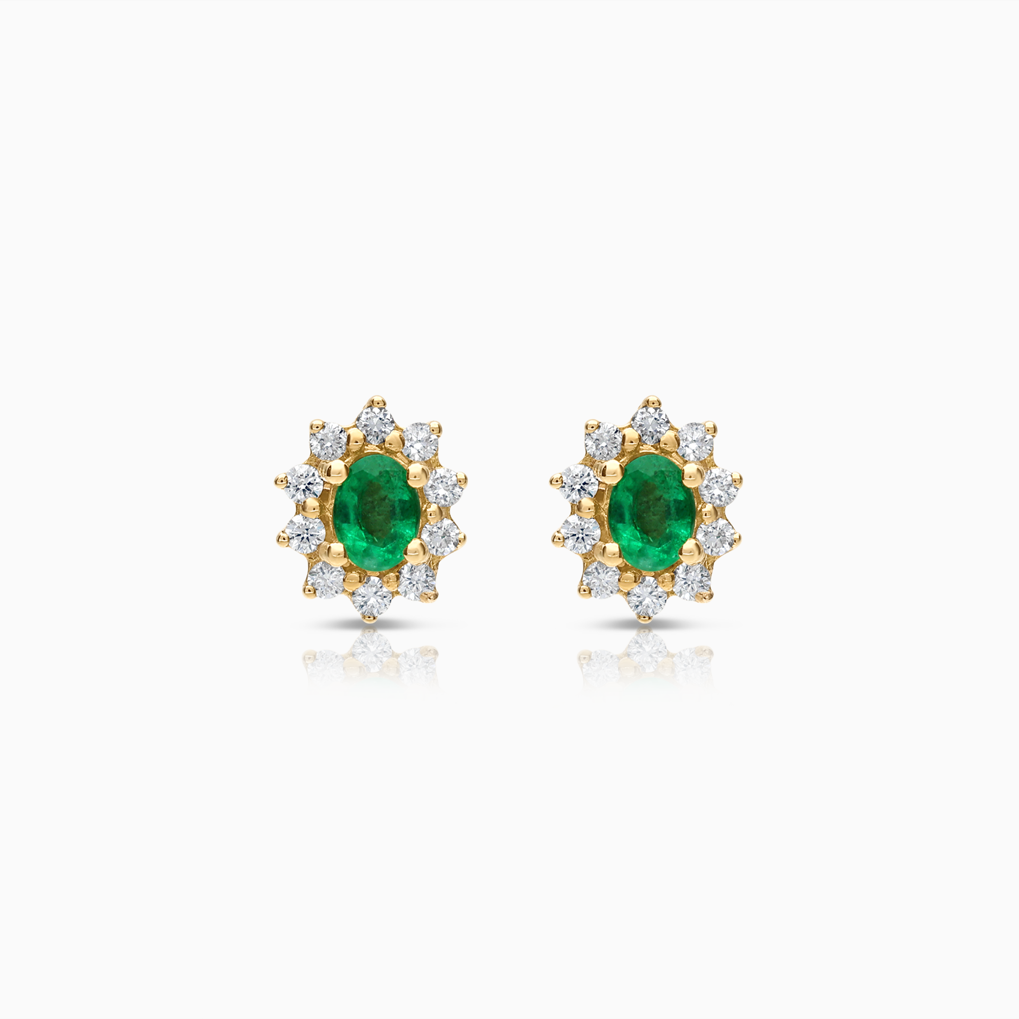 Carmosé earrings with emeralds and diamonds 0.20ct 18K gold