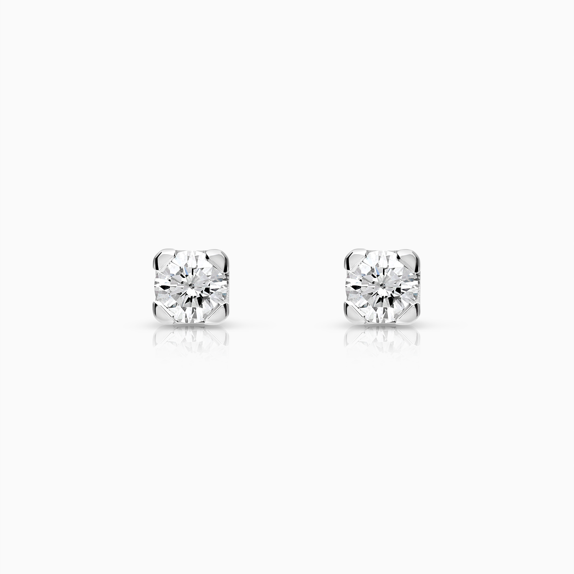 Solitaire earrings 0.60ct 18K white gold