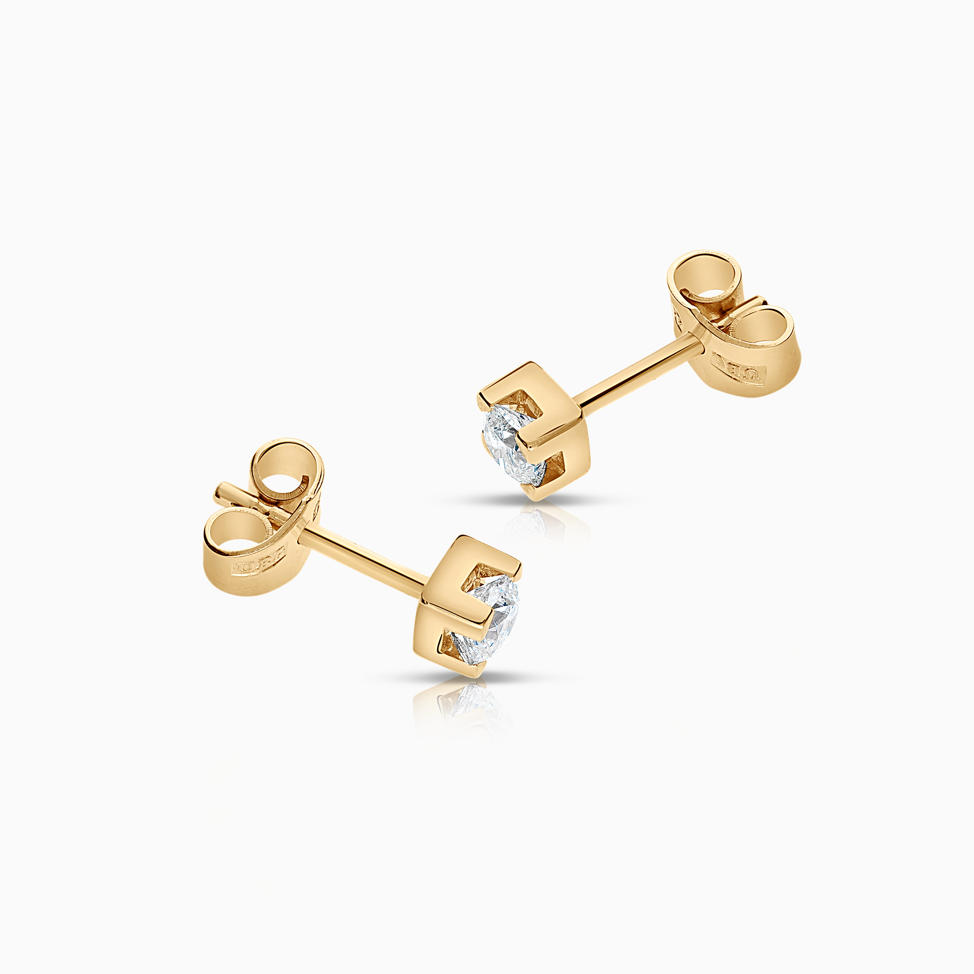 Solitaire earrings 0.44ct 18K gold