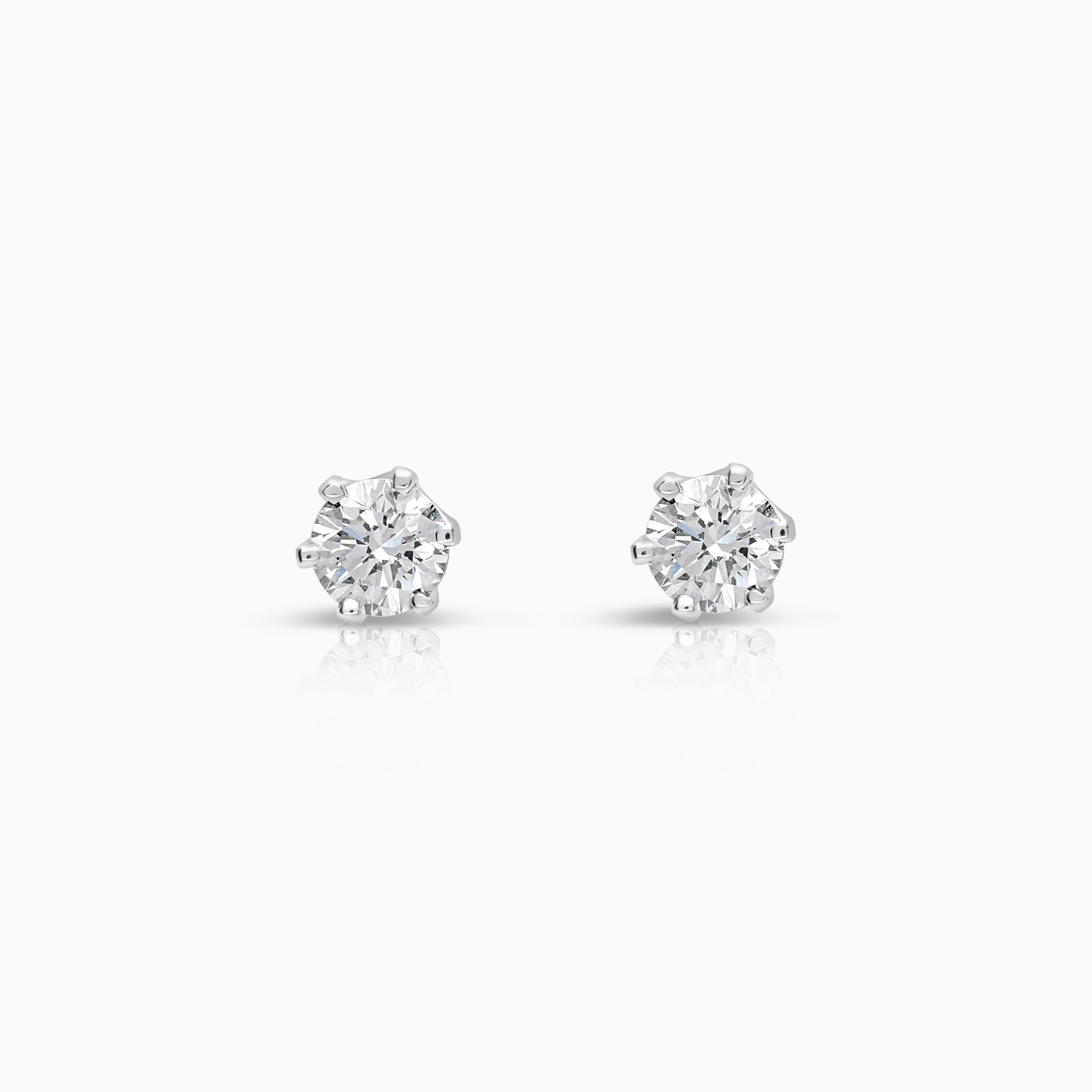 Solitaire earrings 0.52ct 18K white gold