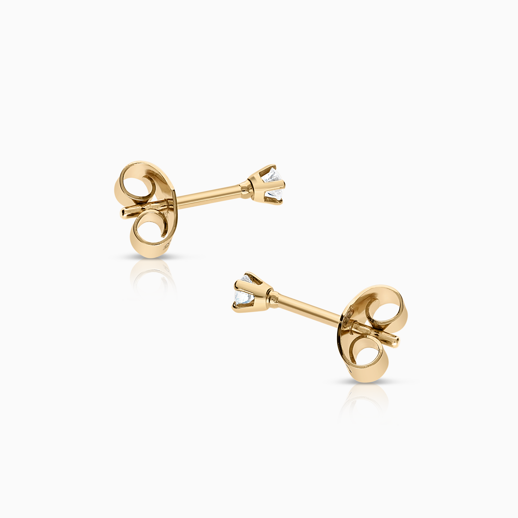 Solitaire earrings 0.12ct 18K gold