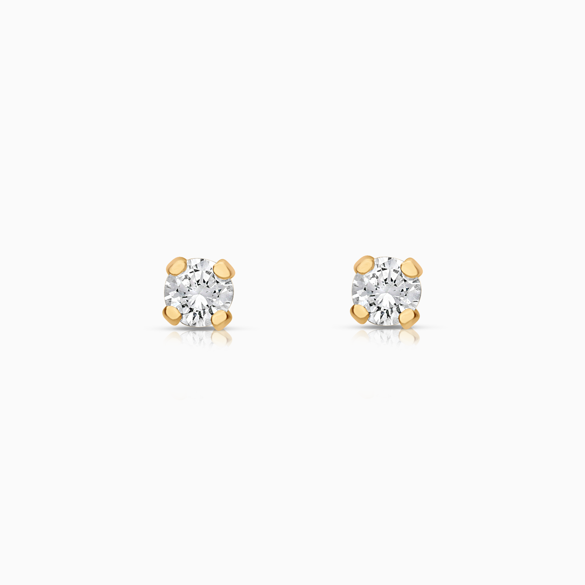 Solitaire earrings 0.12ct 18K gold