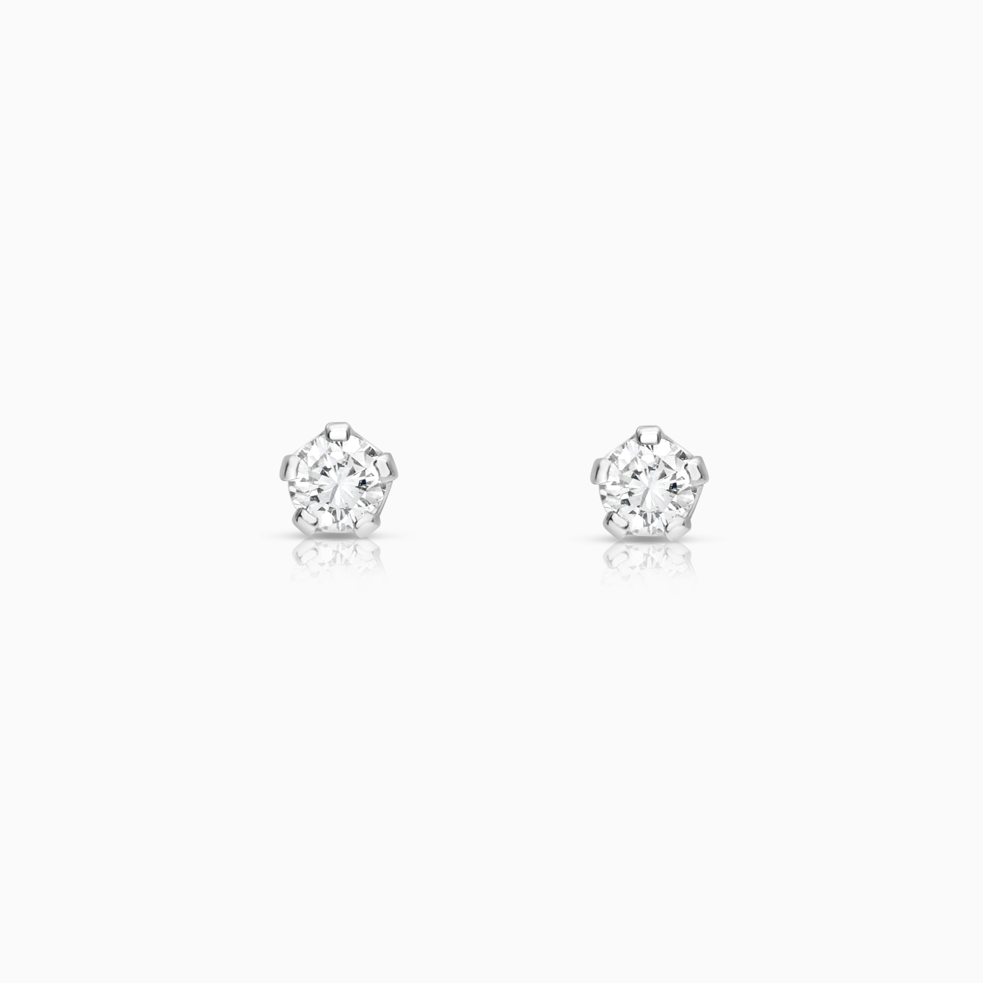 Solitaire earrings 0.10ct 18K white gold