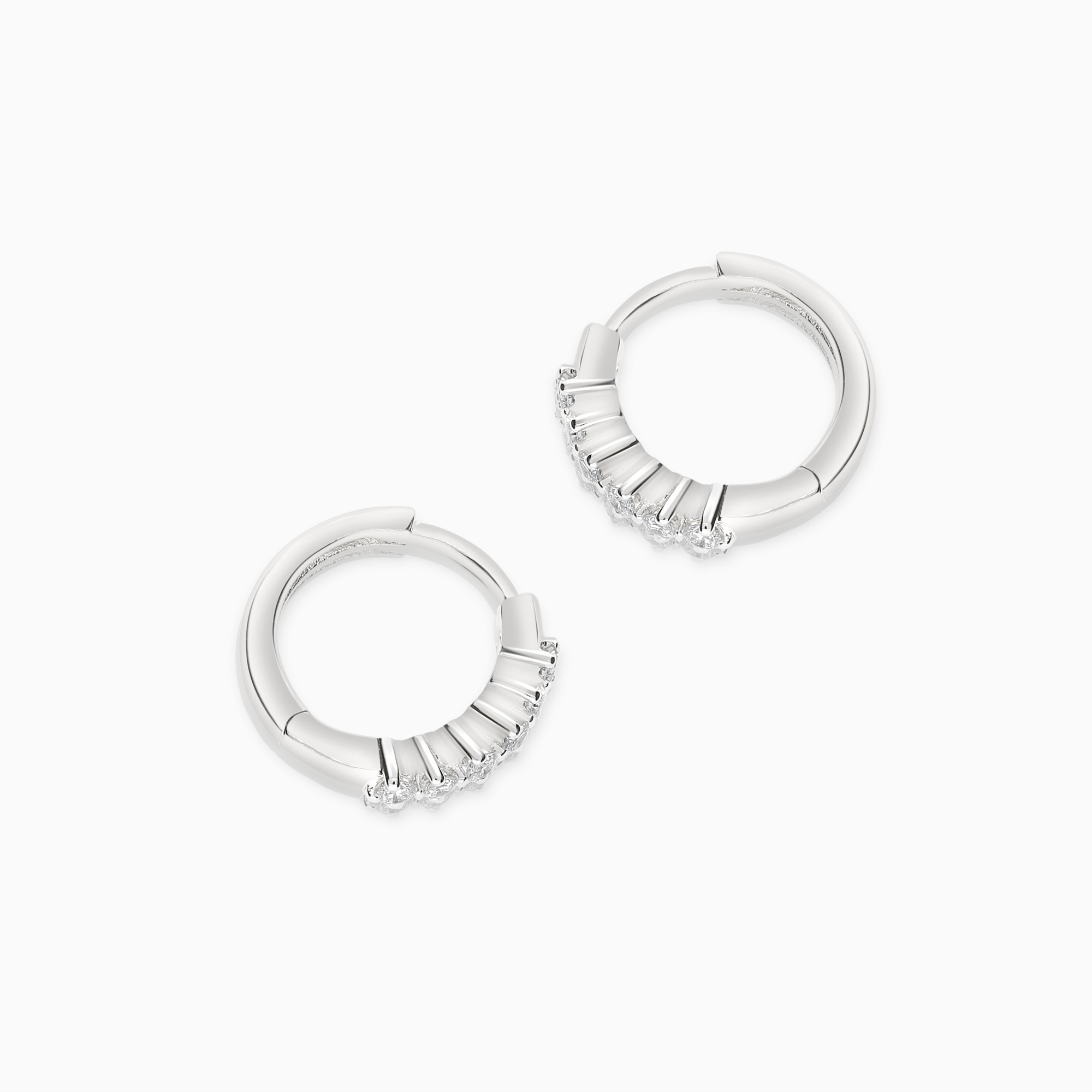 Diamond hoop earrings 0.18ct 18K white gold